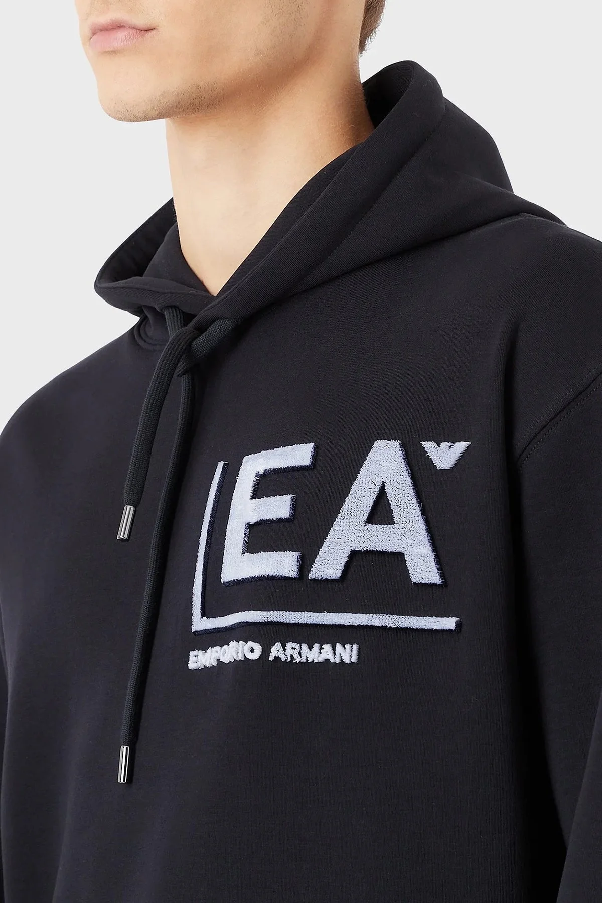 Emporio Armani Logolu Regular Fit Kapüşonlu Pamuklu Erkek Sweat 6L1MM9 1JHSZ 09H1 LACİVERT - 3