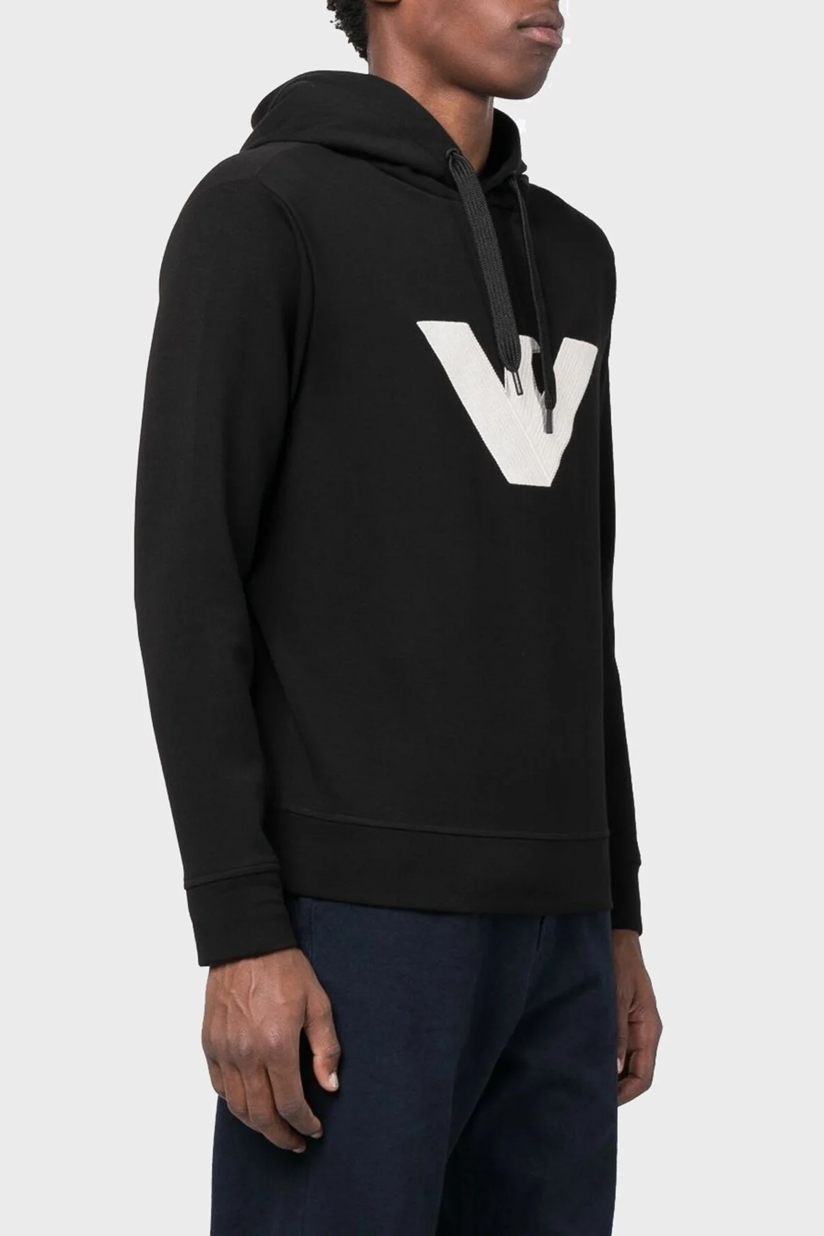 Emporio Armani Logolu Regular Fit Kapüşonlu Pamuklu Erkek Sweat 6L1MP6 1JHSZ 0999 SİYAH - 2