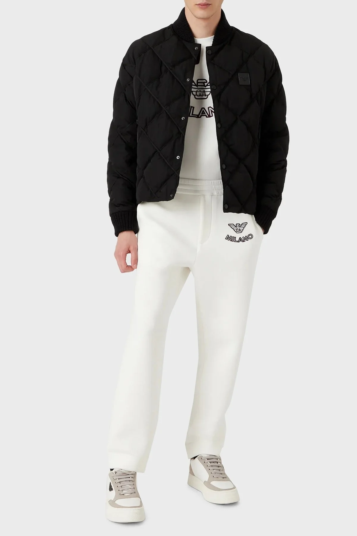 Emporio Armani Logolu Regular Fit Kolej Yaka Cepli Kapitone Erkek Mont 6L1BL2 1NT2Z 0999 SİYAH - 2