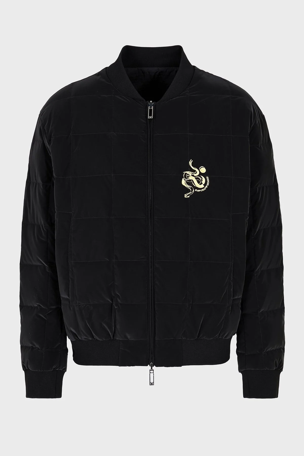 Emporio Armani Logolu Regular Fit Kolej Yaka Çift Taraflı Bomber Erkek Ceket EM001308 AF15383 UC001 SİYAH - 7