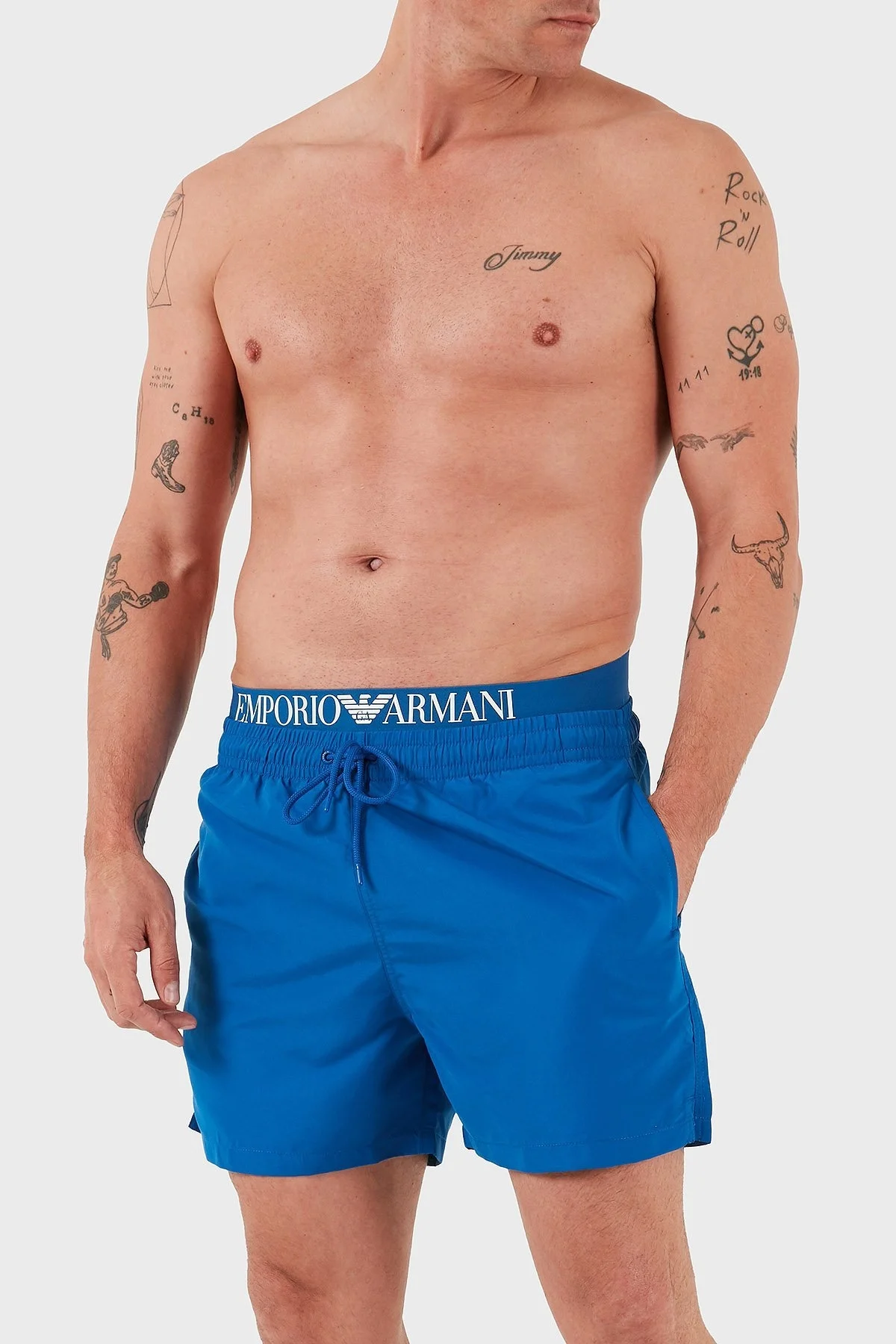 Emporio Armani Logolu Regular Fit Normal Bel Cepli Erkek Mayo Short EM000686 AF12329 UB057 SAKS - 3