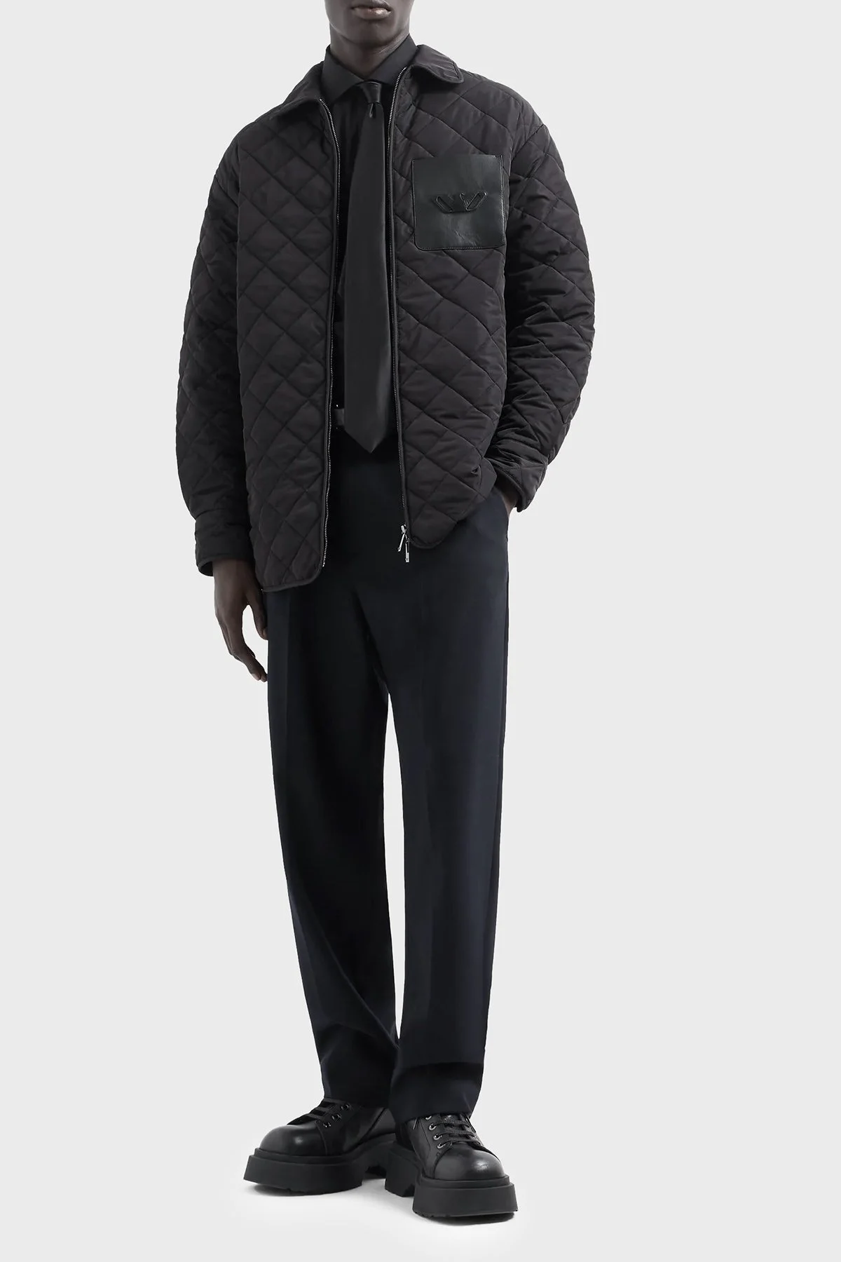 Emporio Armani Logolu Regular Fit Ördek Tüyü Dolgulu Erkek Mont 6D1B6V 1K78Z 0999 SİYAH - 7