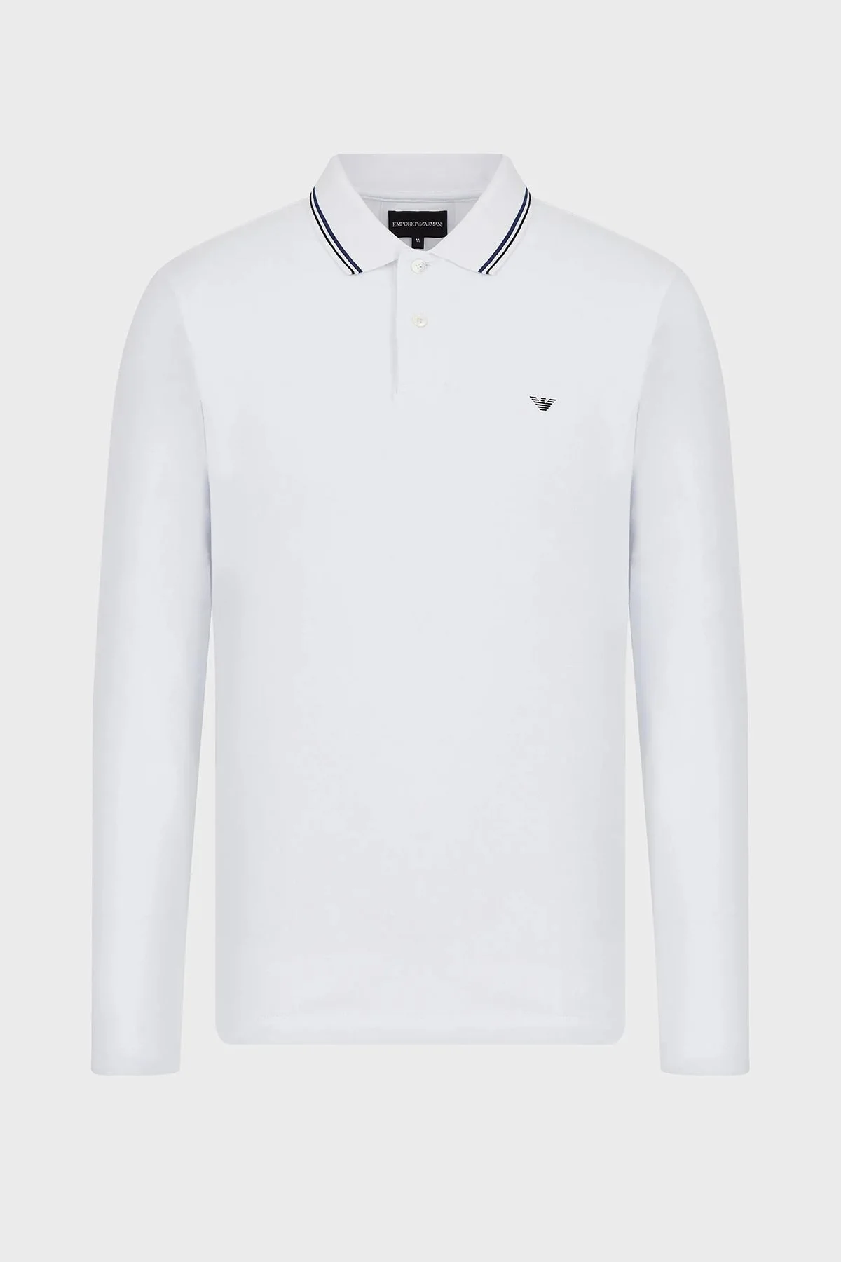Emporio Armani Logolu Regular Fit Pamuklu Uzun Kollu Erkek Polo T Shirt 8N1FB5 1JPTZ 0100 BEYAZ - 5