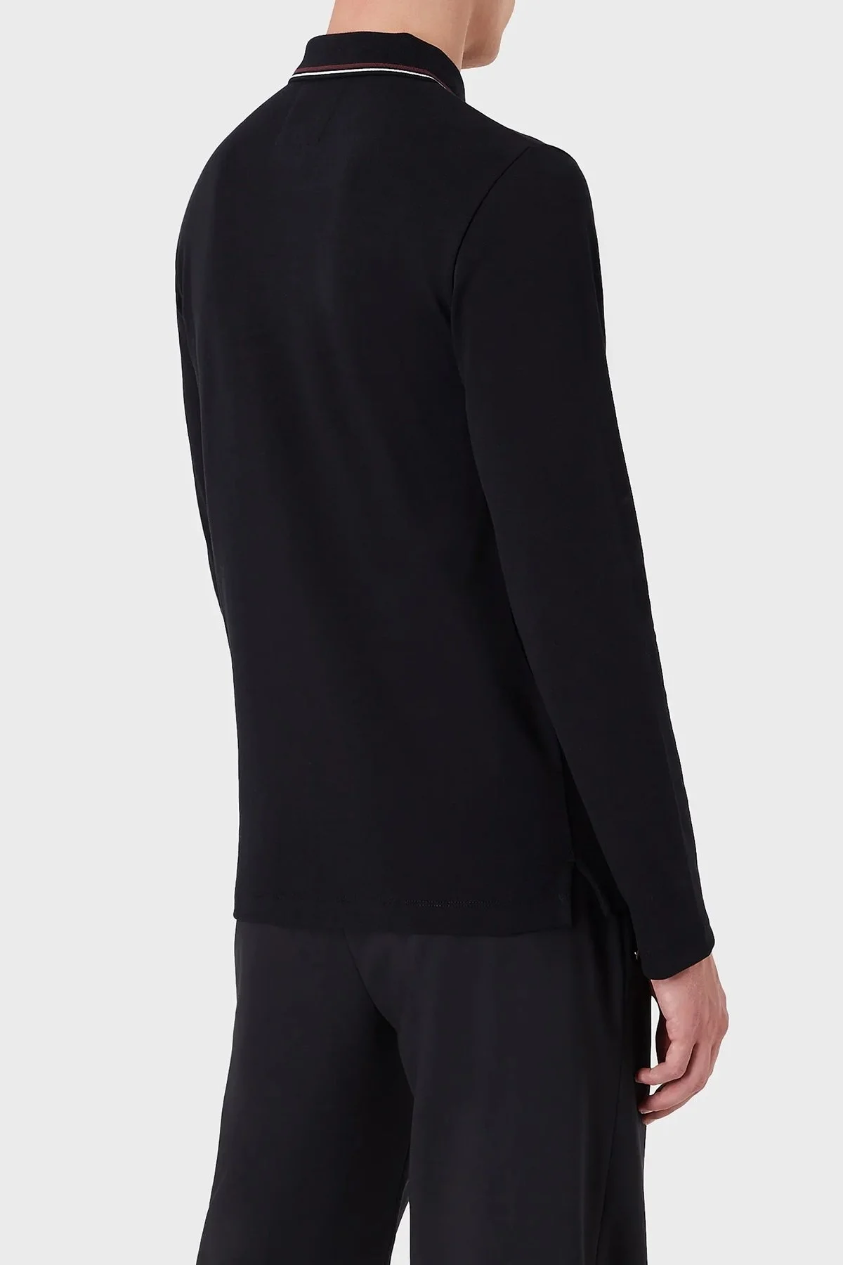Emporio Armani Logolu Regular Fit Pamuklu Uzun Kollu Erkek Polo T Shirt 8N1FB5 1JPTZ 0920 LACİVERT - 2