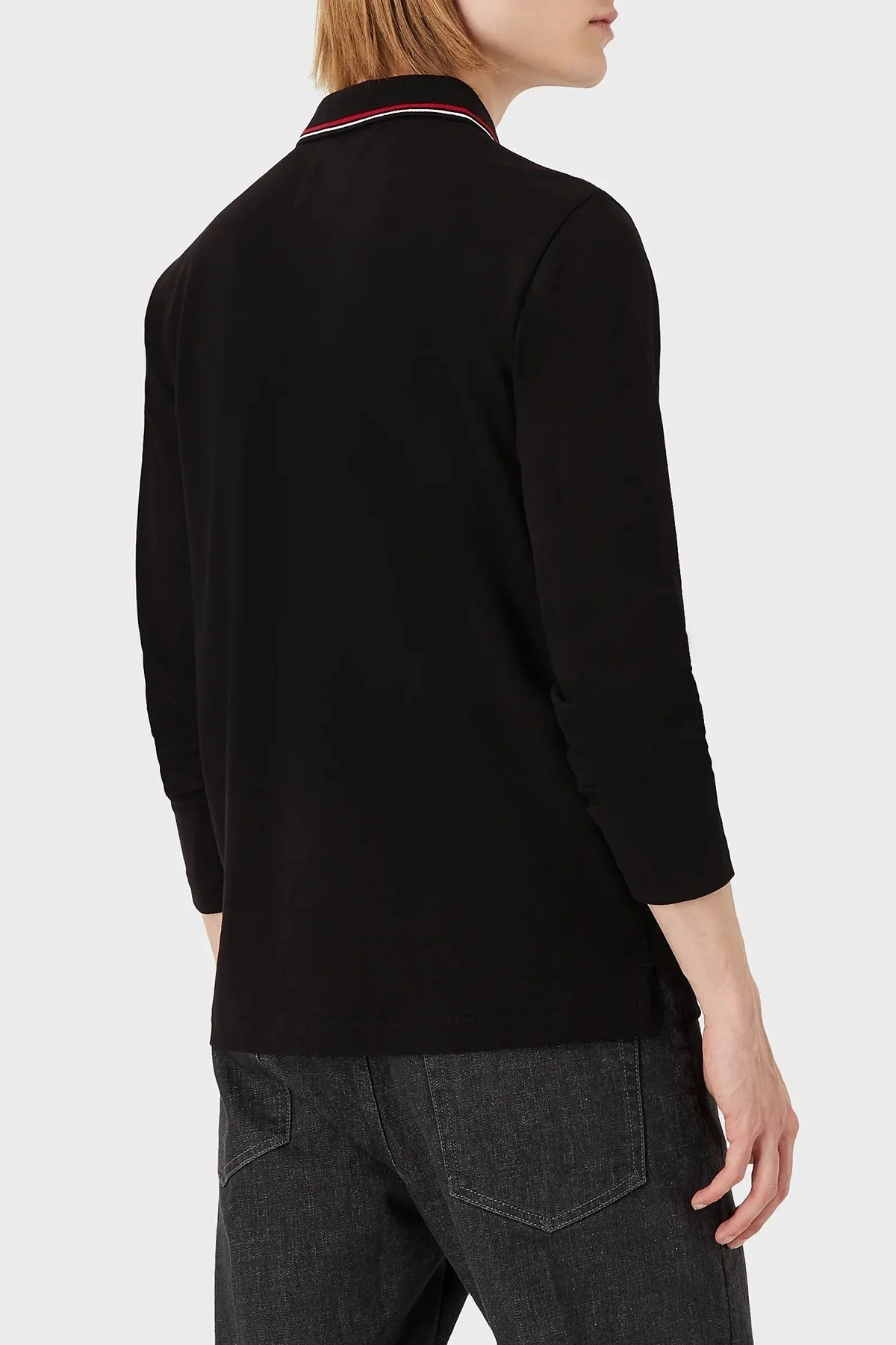 Emporio Armani Logolu Regular Fit Pamuklu Uzun Kollu Erkek Polo T Shirt 8N1FB5 1JPTZ 0999 SİYAH - 3