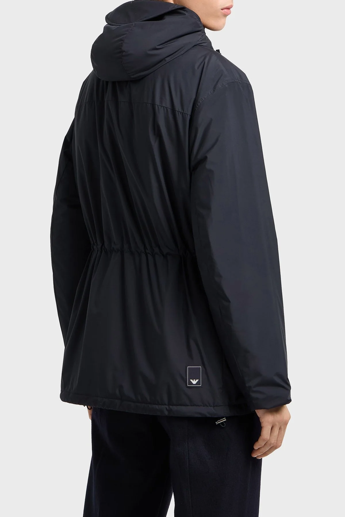 Emporio Armani Logolu Regular Fit Su İtici Kapüşonlu Şişme Erkek Mont EM003184 AF18503 UB118 LACİVERT - 3