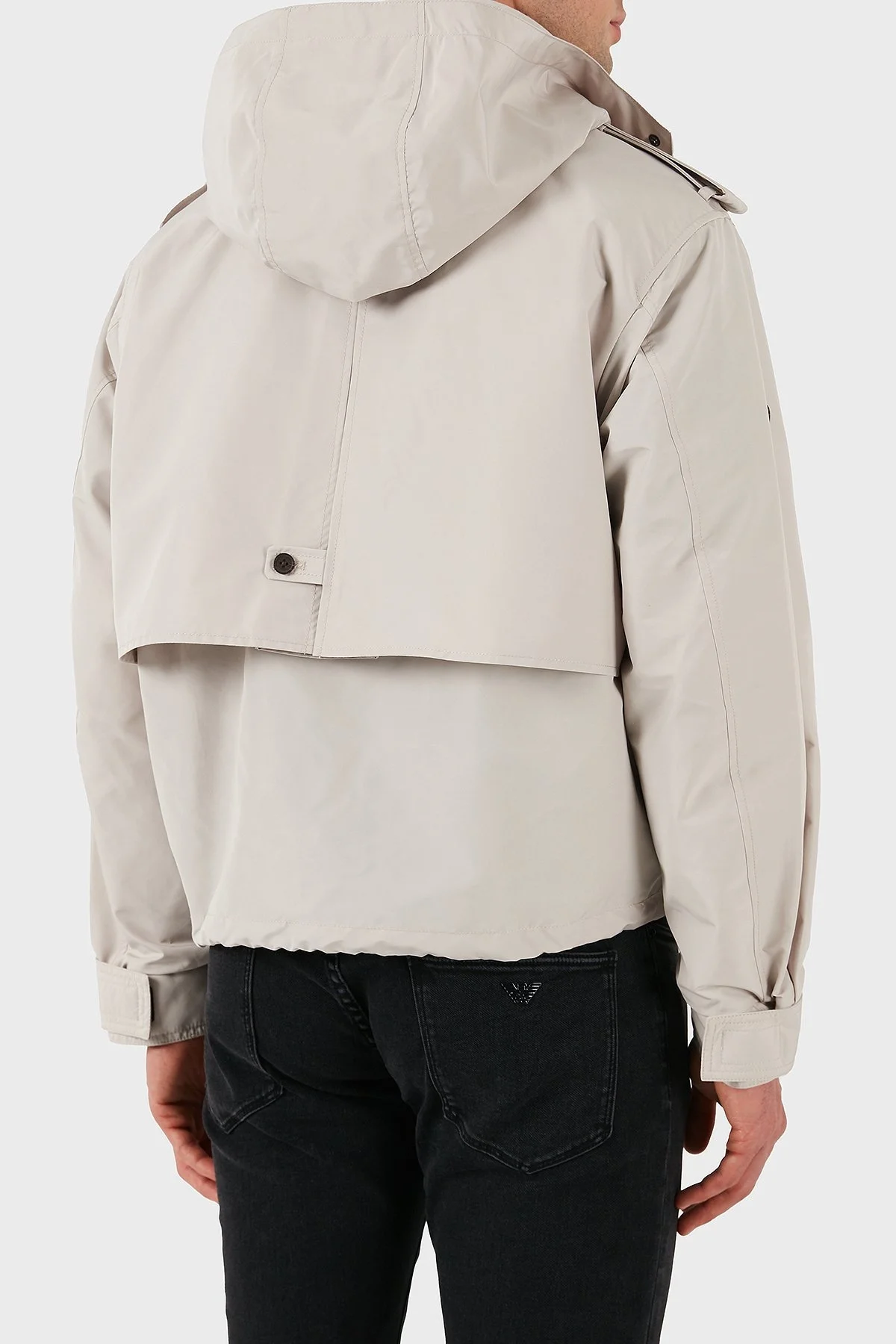 Emporio Armani Logolu Regular Fit Taşınabilir Askılı Çıkarılabilir Kapüşonlu Erkek Mont EM001278 AF13770 U1098 GRİ - 10