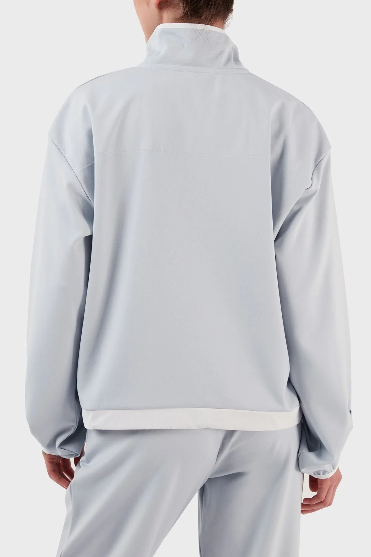 Emporio Armani Logolu Relaxed Fit Dik Yaka Bayan Sweat 3R2M7M 2JWHZ 0703 AÇIK MAVİ - 6