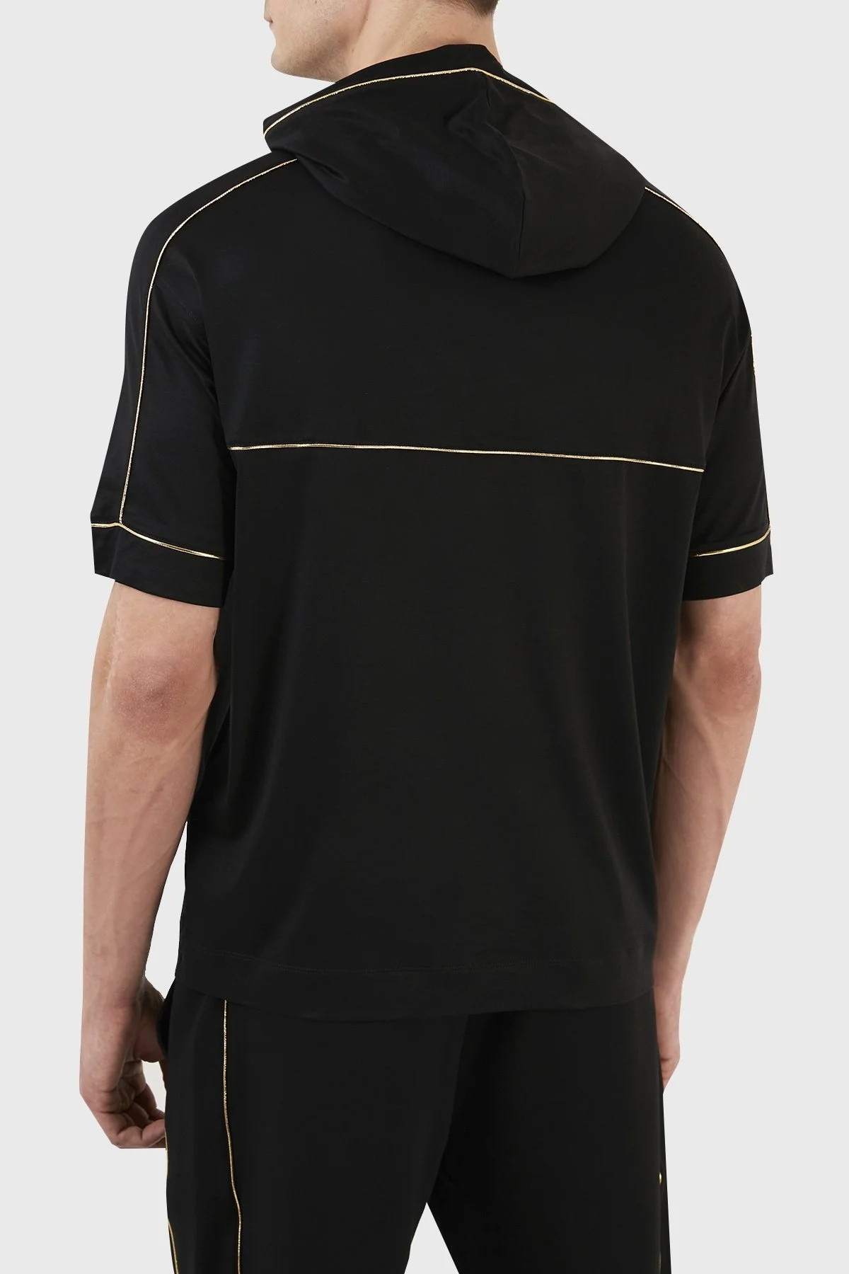 Emporio Armani Logolu Relaxed Fit Kapüşonlu Erkek T Shirt 3R1TL6 1JUVZ 0999 SİYAH - 5