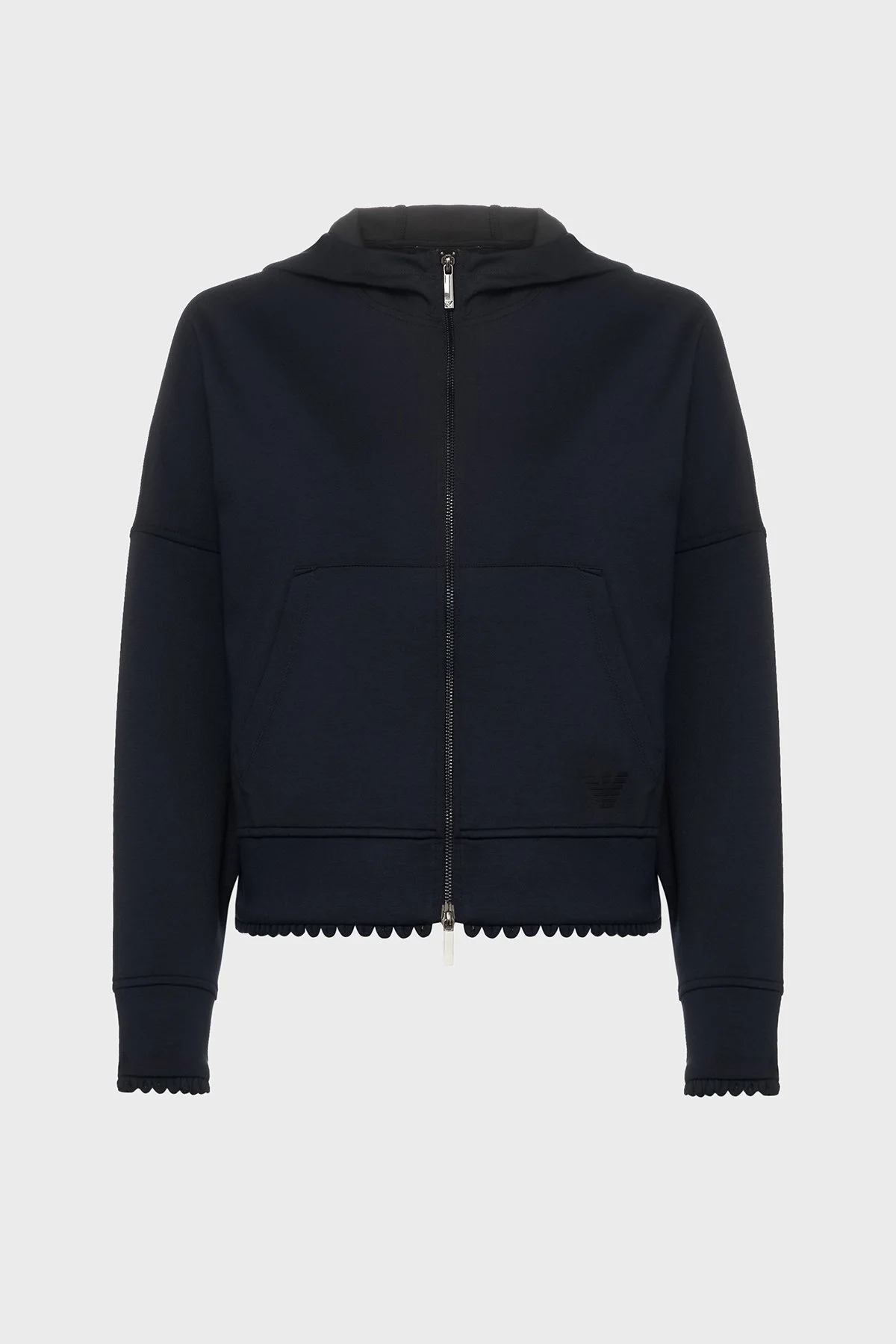 Emporio Armani Logolu Relaxed Fit Kapüşonlu Kadın Ceket EW004729 AF25831 MB136 Lacivert - 5