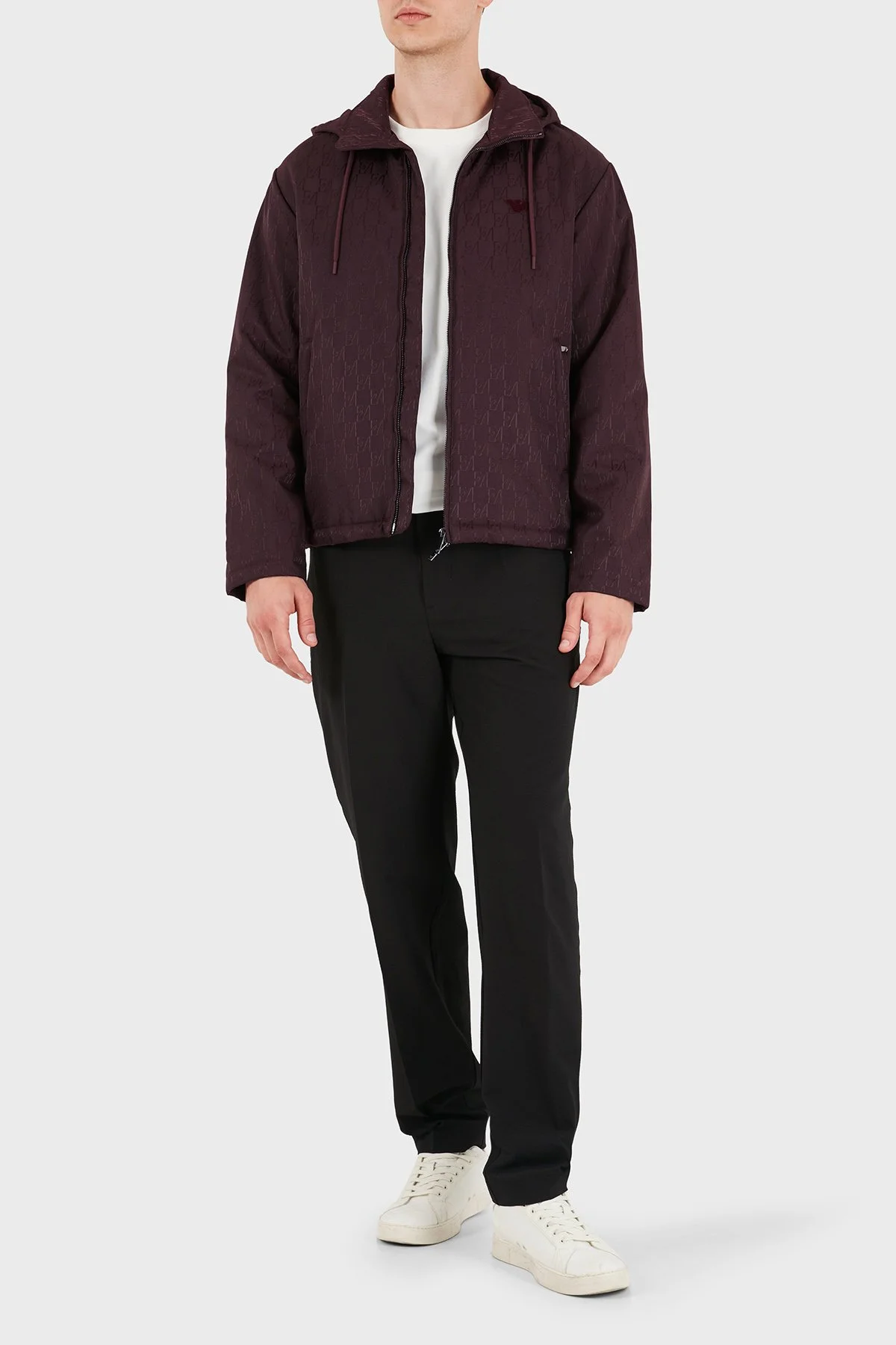 Emporio Armani Logolu Relaxed Fit Kapüşonlu Suya Dayanıklı Erkek Ceket EM006736 AF29202 F6250 Kahve - 2