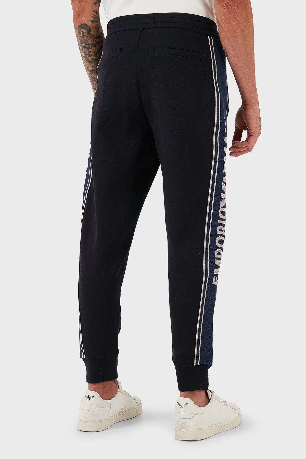 Emporio Armani Logolu Relaxed Fit Normal Bel Lastikli Paça Jogger Erkek Pantolon EM002914 AF10013 UB118 LACİVERT - 3