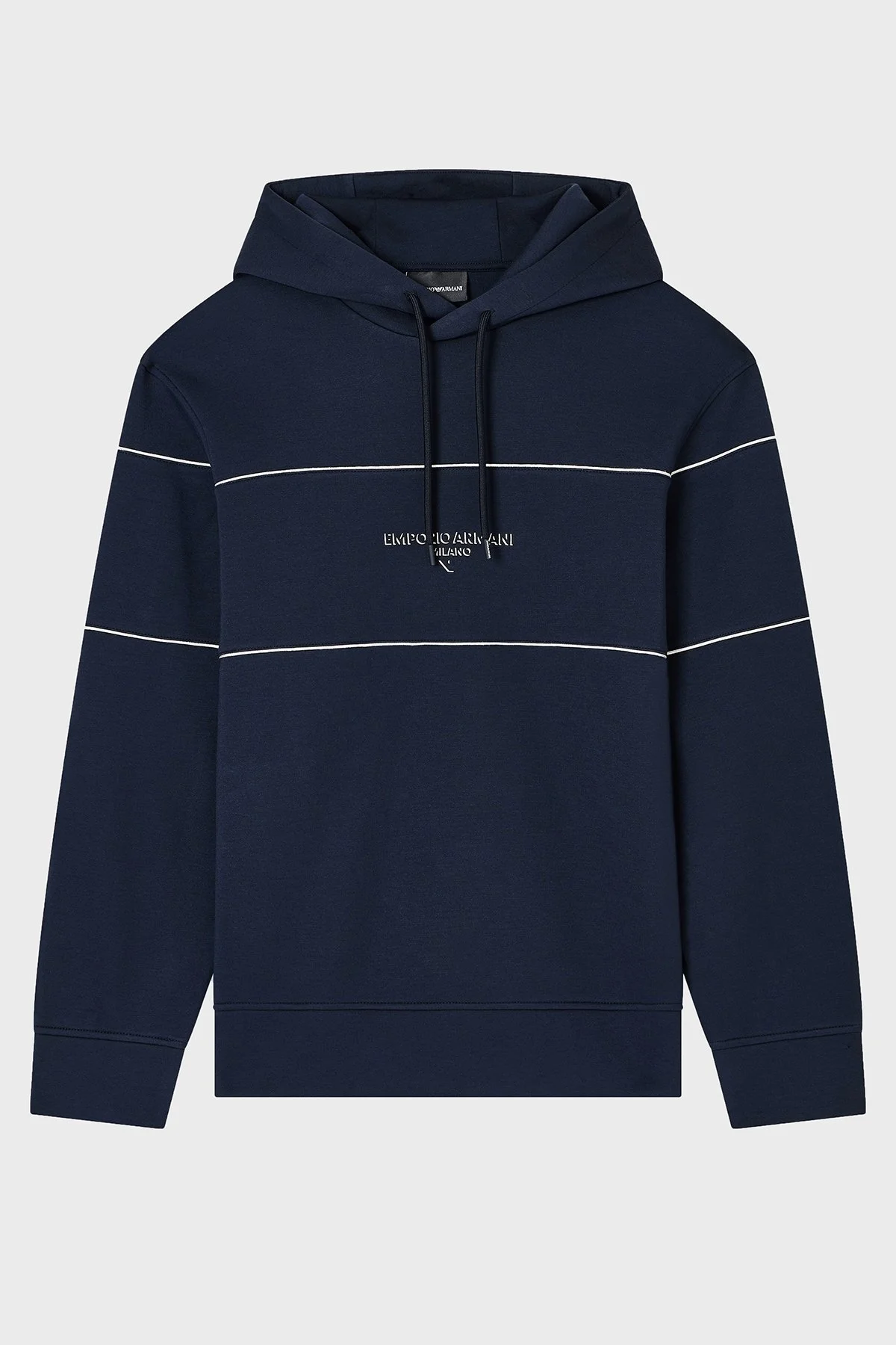 Emporio Armani Logolu Şerit Detaylı Regular Fit Kapüşonlu Erkek Sweat EM002885 AF17545 UB118 LACİVERT - 5