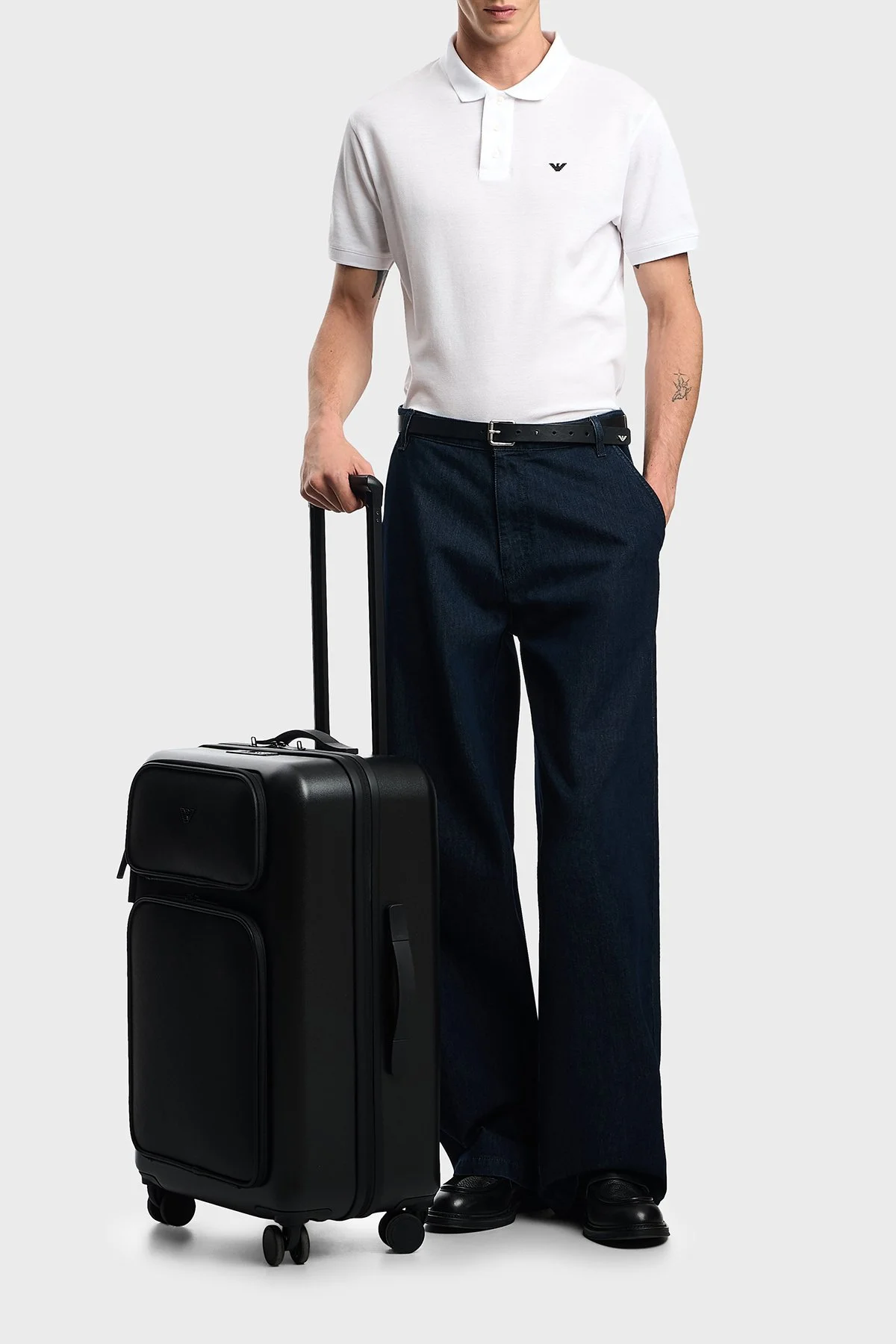 Emporio Armani Logolu Şifreli Fermuarlı Orta Boy Erkek Valiz EM002547 AF13805 UC001 Siyah - 2