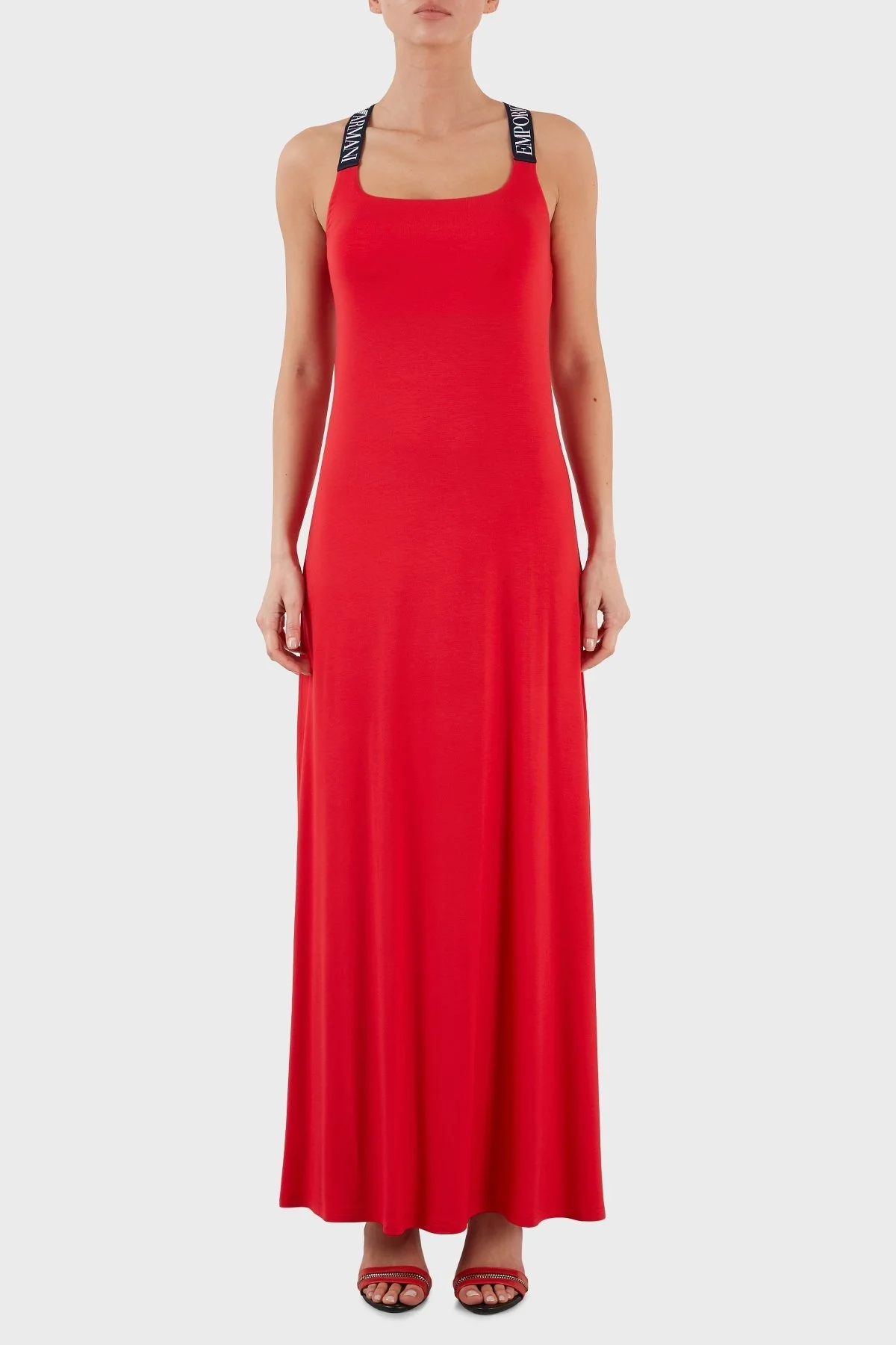 Emporio Armani Logolu Sırt Detaylı Maxi Bayan Elbise S 262718 2R314 00173 KIRMIZI - 1