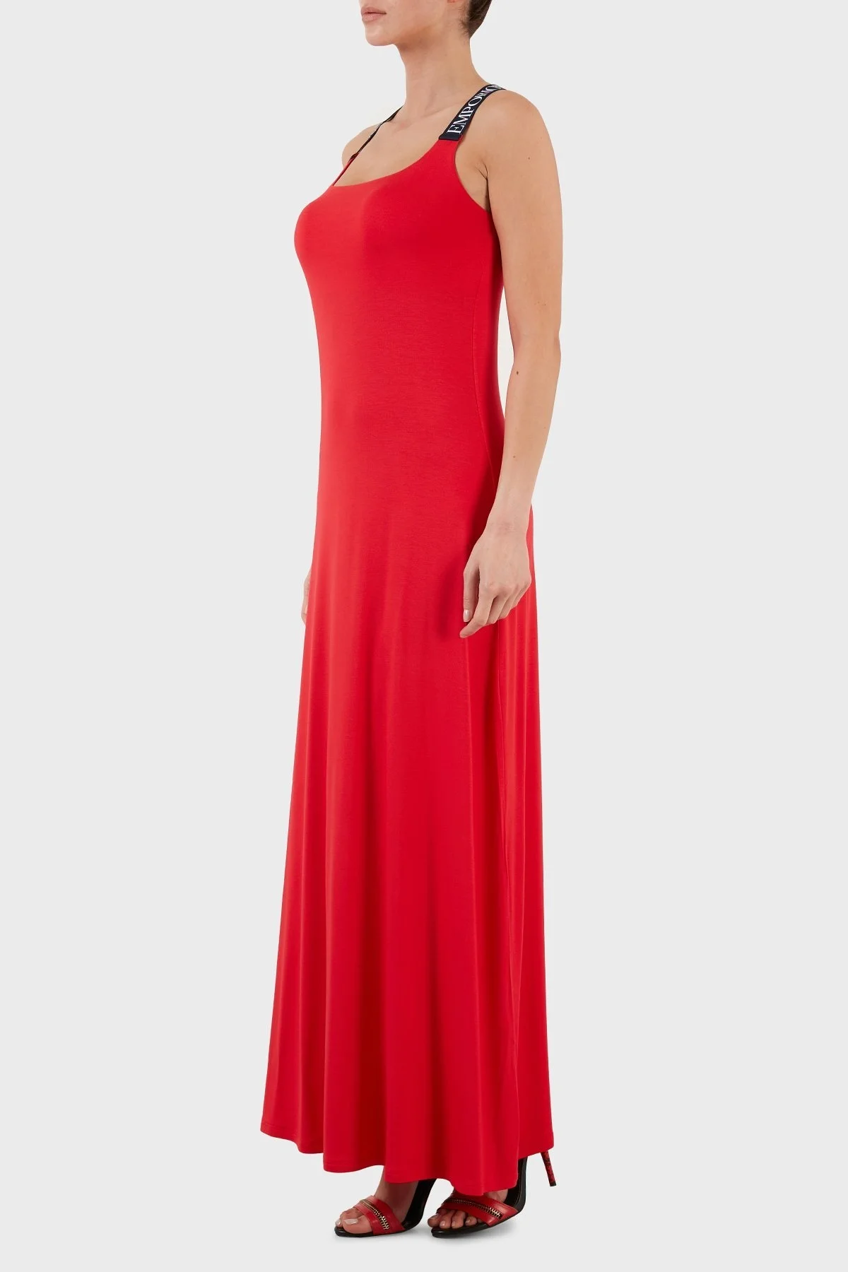 Emporio Armani Logolu Sırt Detaylı Maxi Bayan Elbise S 262718 2R314 00173 KIRMIZI - 2