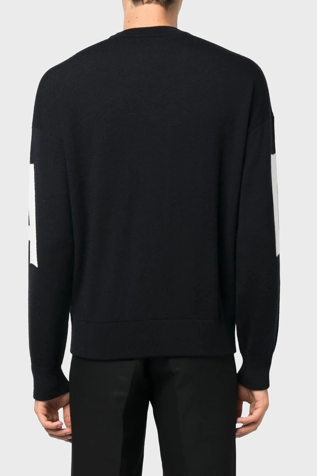 Emporio Armani Logolu Slim Fit Bisiklet Yaka % 100 Yün Erkek Kazak 6L1MXV 1MBZZ F945 LACİVERT - 3