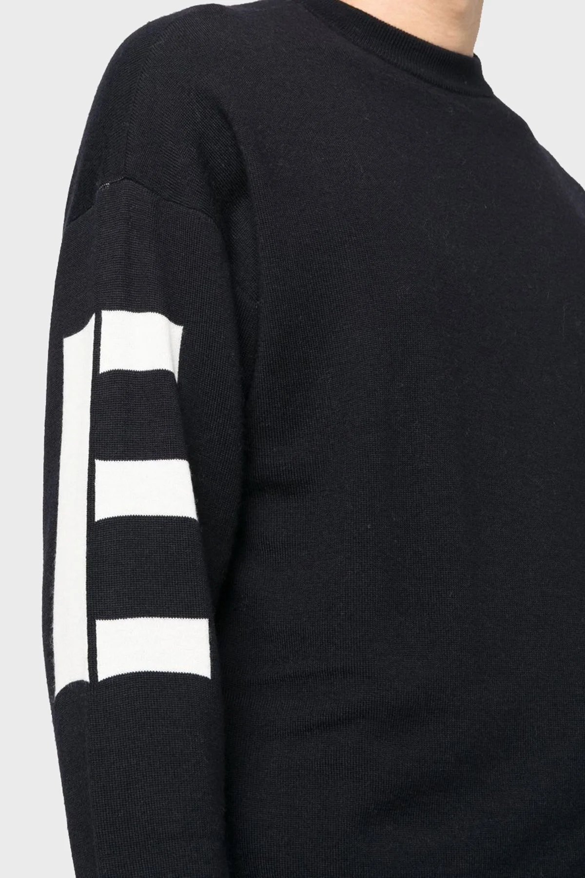 Emporio Armani Logolu Slim Fit Bisiklet Yaka % 100 Yün Erkek Kazak 6L1MXV 1MBZZ F945 LACİVERT - 4