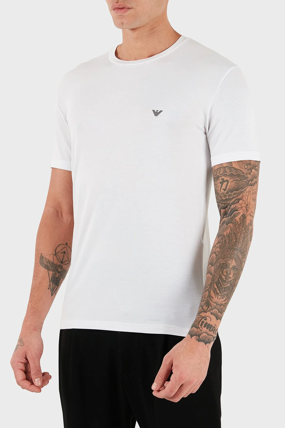 Emporio Armani Logolu Slim Fit Bisiklet Yaka 2 Pack Erkek T Shirt EM001849 AF14134 M0082 BEYAZ - 4