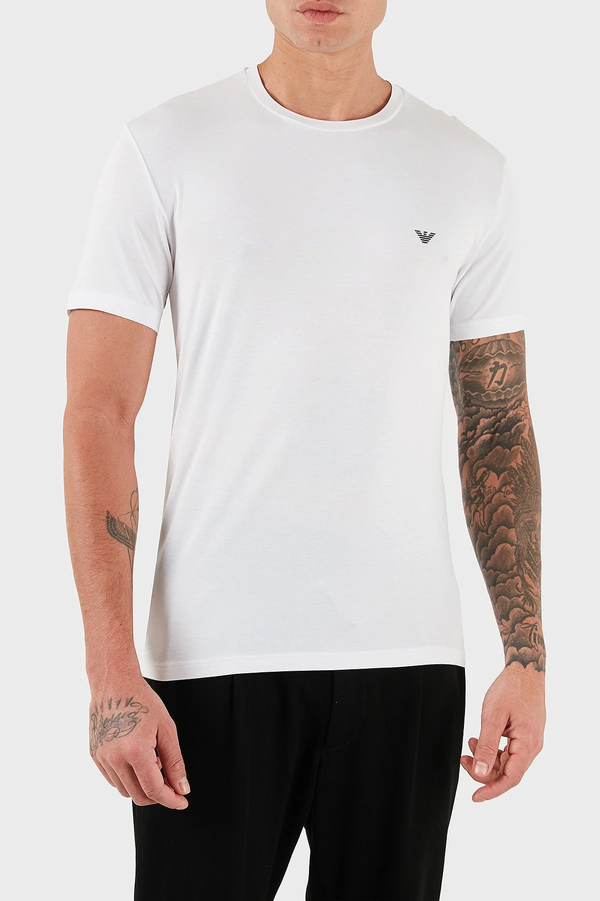 Emporio Armani Logolu Slim Fit Bisiklet Yaka 2 Pack Erkek T Shirt EM001849 AF14134 M0082 BEYAZ - 5