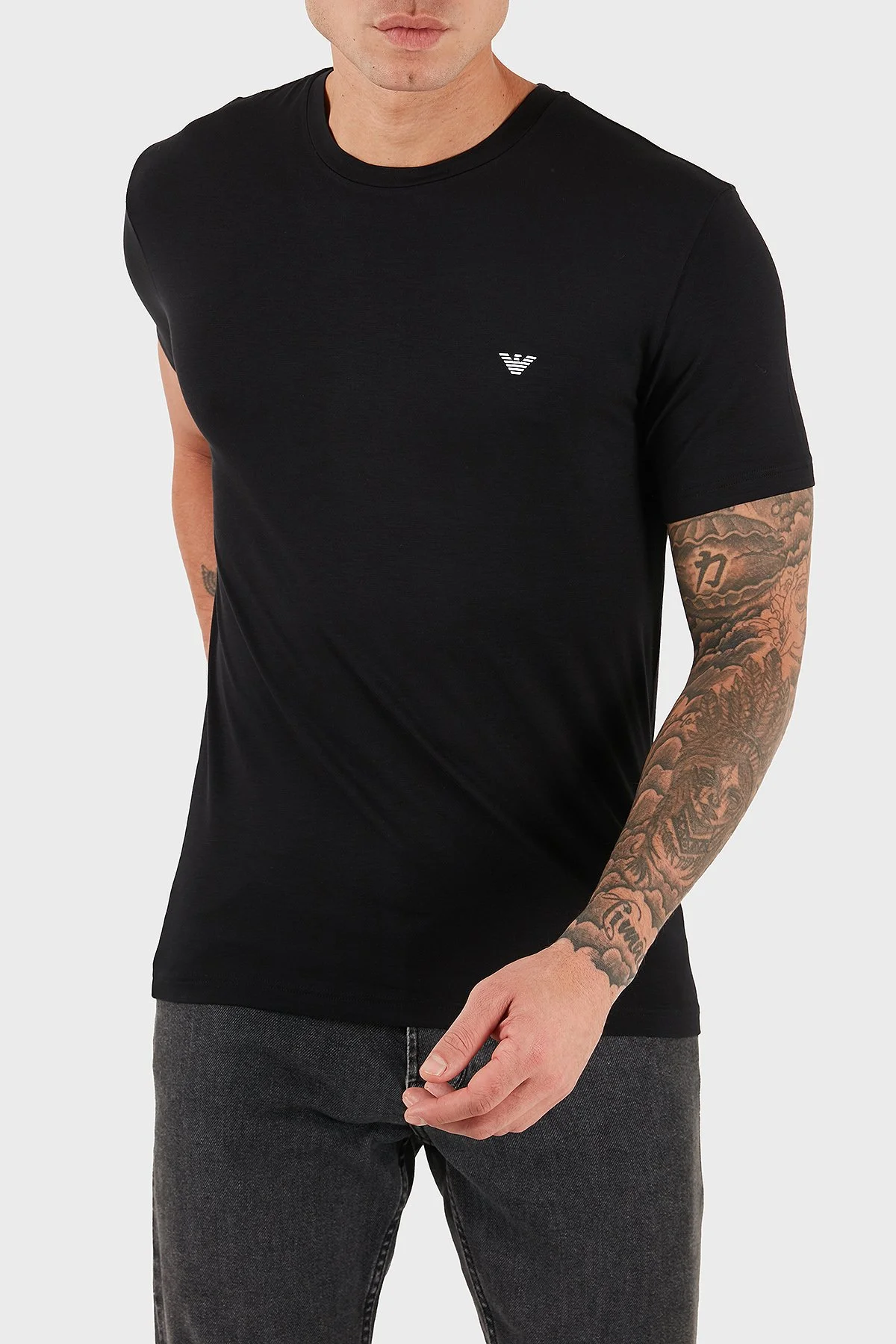 Emporio Armani Logolu Slim Fit Bisiklet Yaka 2 Pack Erkek T Shirt EM001849 AF14134 MC005 SİYAH - 3