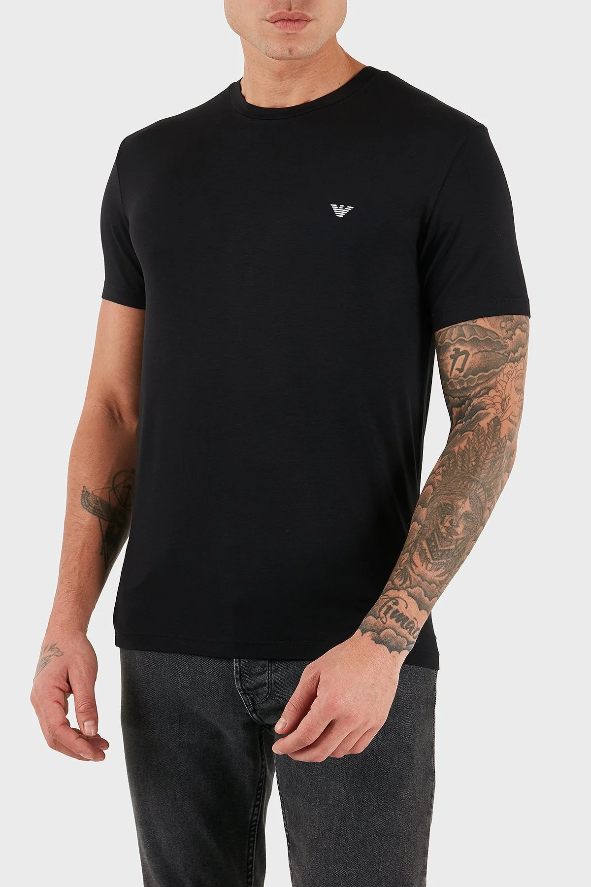 Emporio Armani Logolu Slim Fit Bisiklet Yaka 2 Pack Erkek T Shirt EM001849 AF14134 MC005 SİYAH - 4