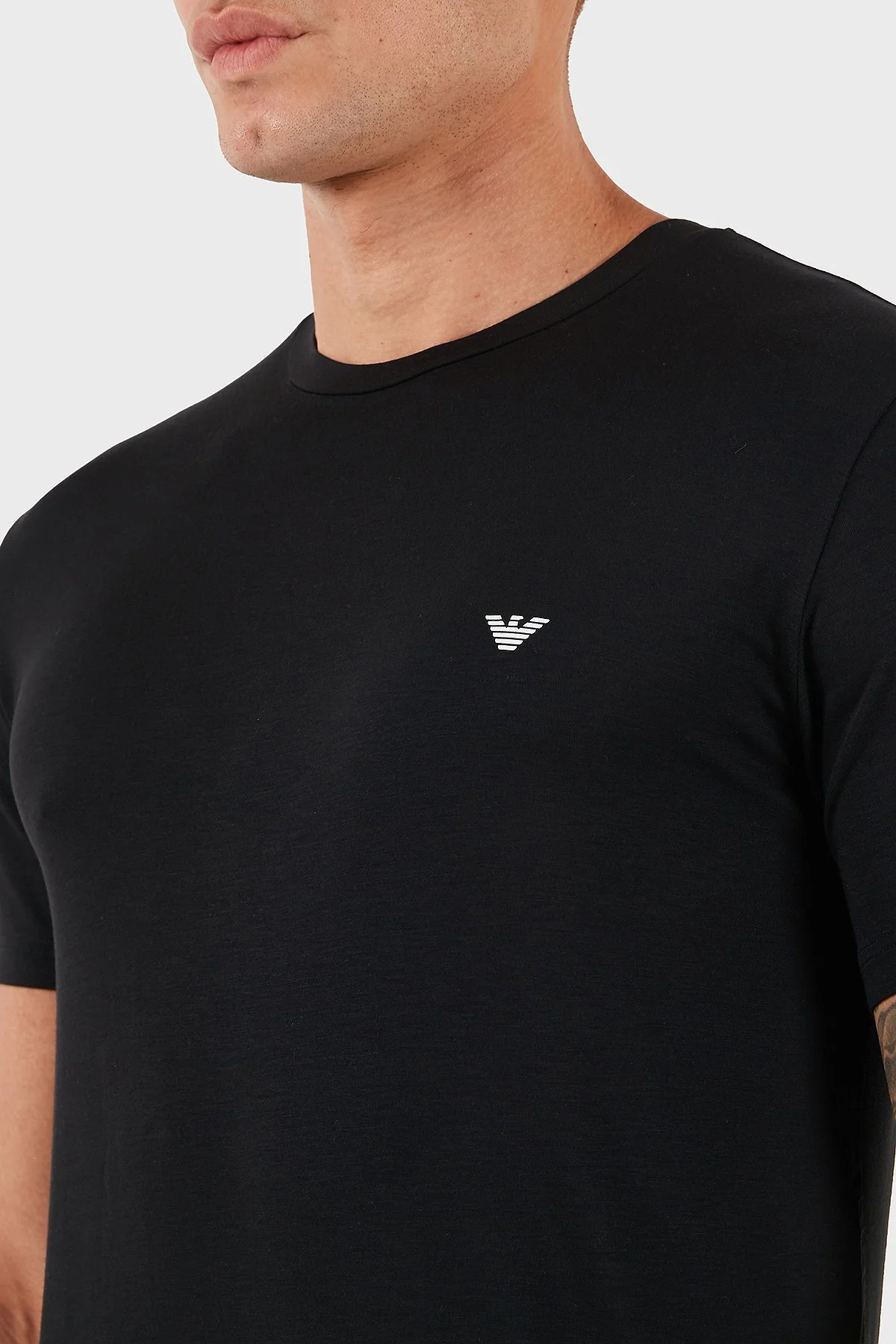 Emporio Armani Logolu Slim Fit Bisiklet Yaka 2 Pack Erkek T Shirt EM001849 AF14134 MC005 SİYAH - 5
