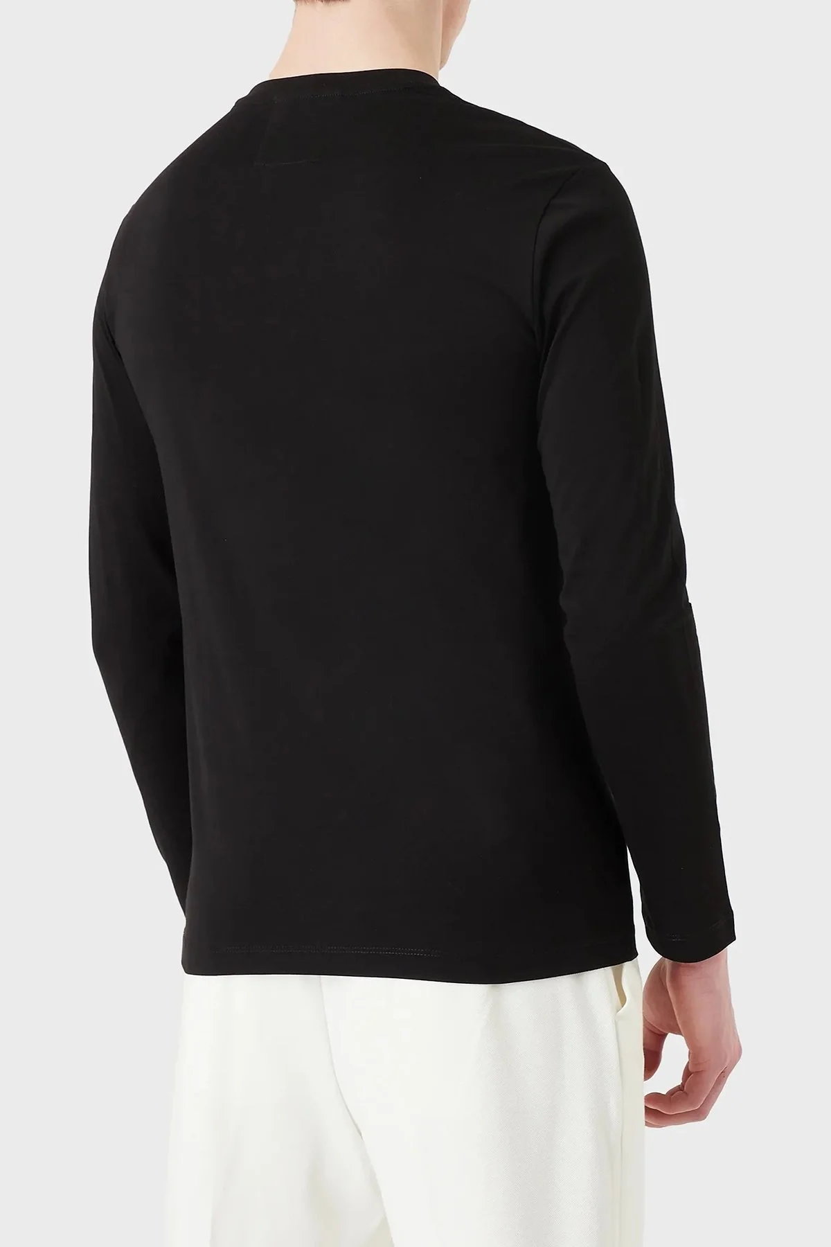 Emporio Armani Logolu Slim Fit Bisiklet Yaka Uzun Kollu Pamuklu Erkek T Shirt 8N1TN8 1JPZZ 0021 SİYAH - 3
