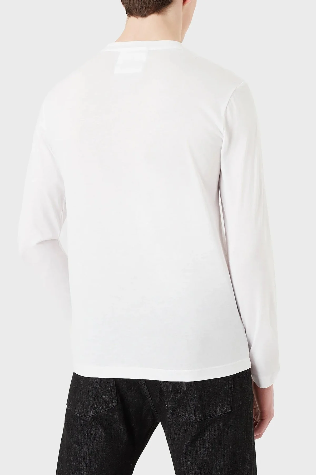 Emporio Armani Logolu Slim Fit Bisiklet Yaka Uzun Kollu Pamuklu Erkek T Shirt 8N1TN8 1JPZZ 0146 BEYAZ - 3
