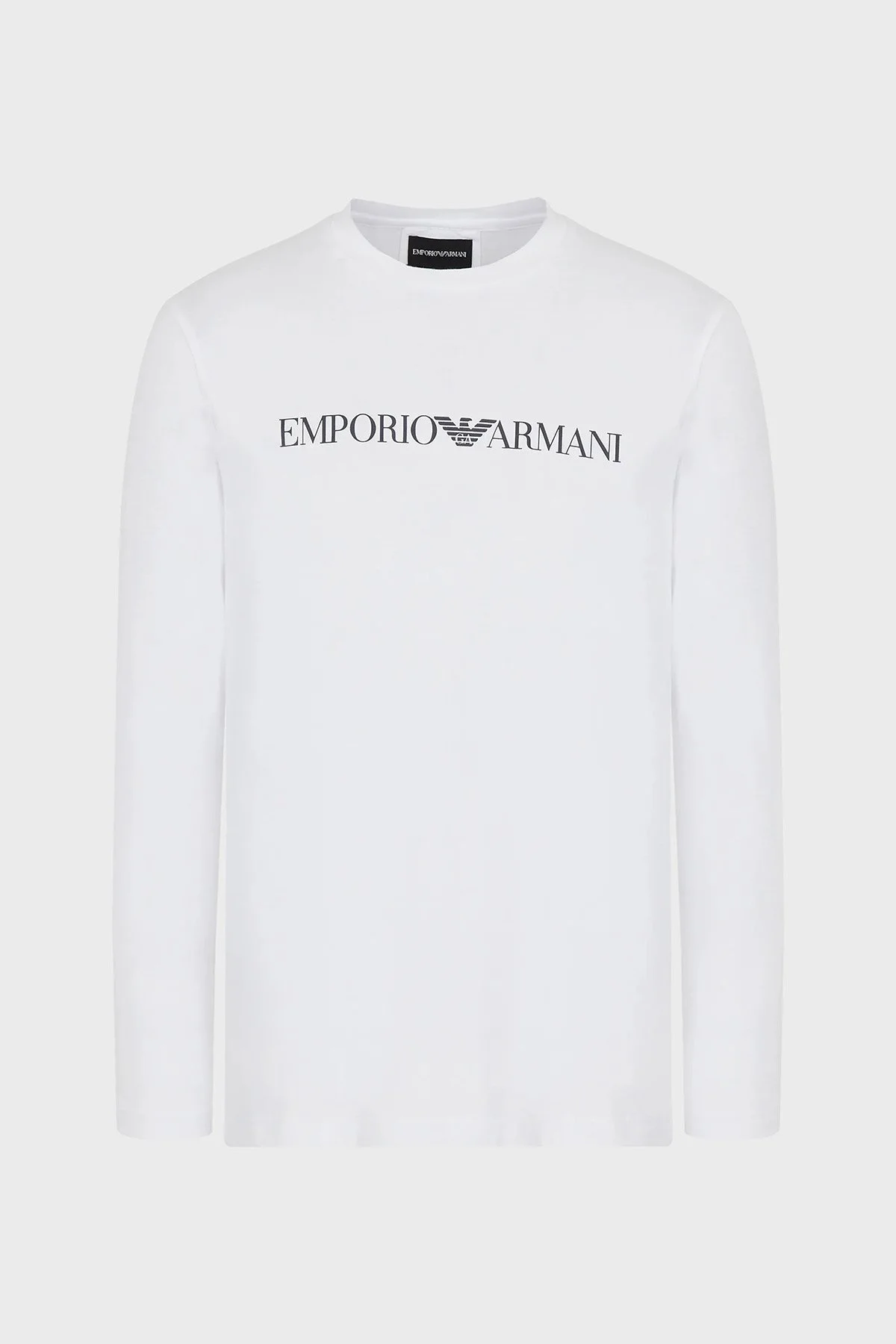 Emporio Armani Logolu Slim Fit Bisiklet Yaka Uzun Kollu Pamuklu Erkek T Shirt 8N1TN8 1JPZZ 0146 BEYAZ - 4
