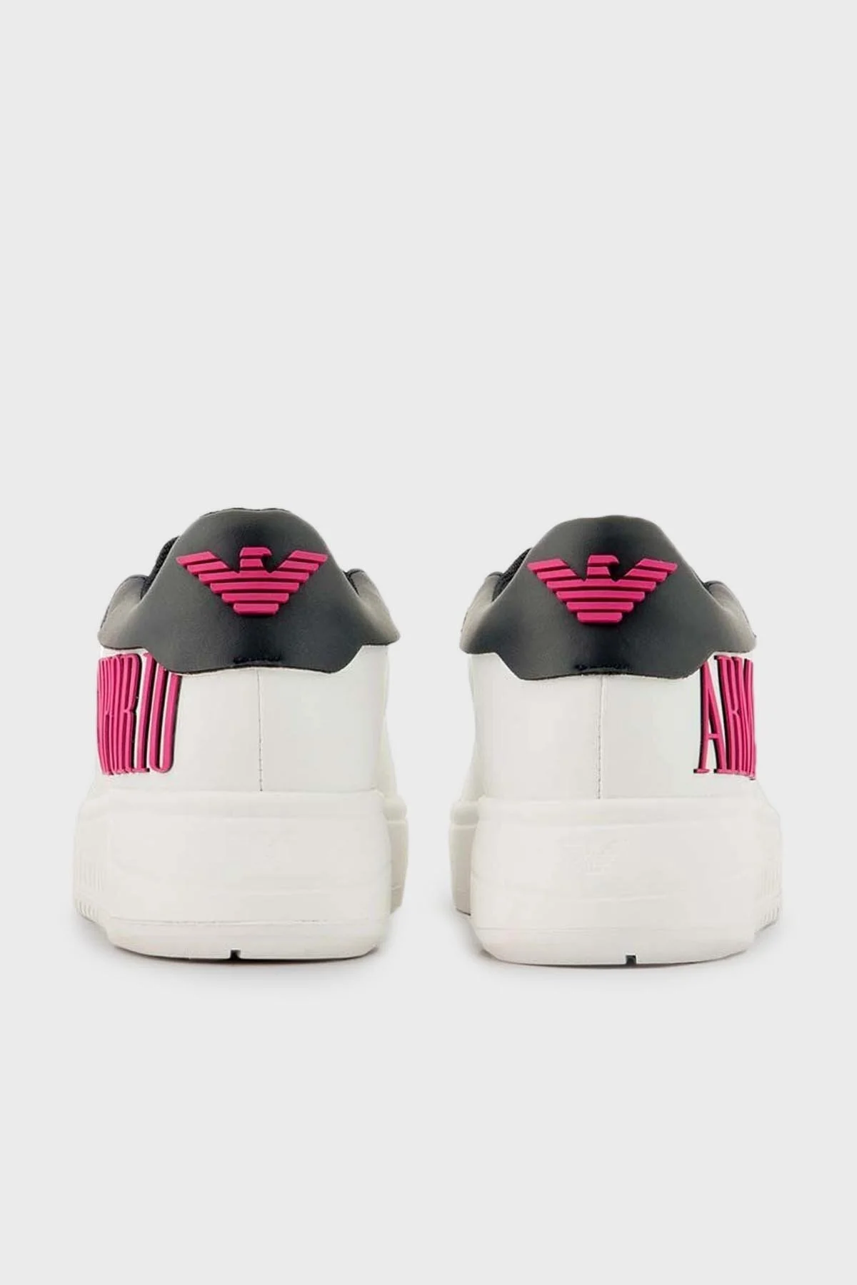 Emporio Armani Logolu Sneaker Bayan Ayakkabı X3X024 XR127 C682 Beyaz-Lacivert-Fuşya - 5