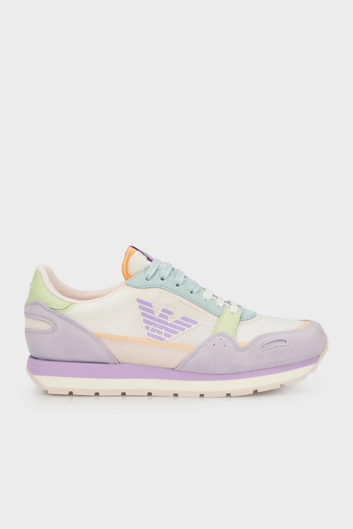 Emporio Armani Logolu Sneaker Bayan Ayakkabı X3X058 XN730 C667 Beyaz-Lila - 1