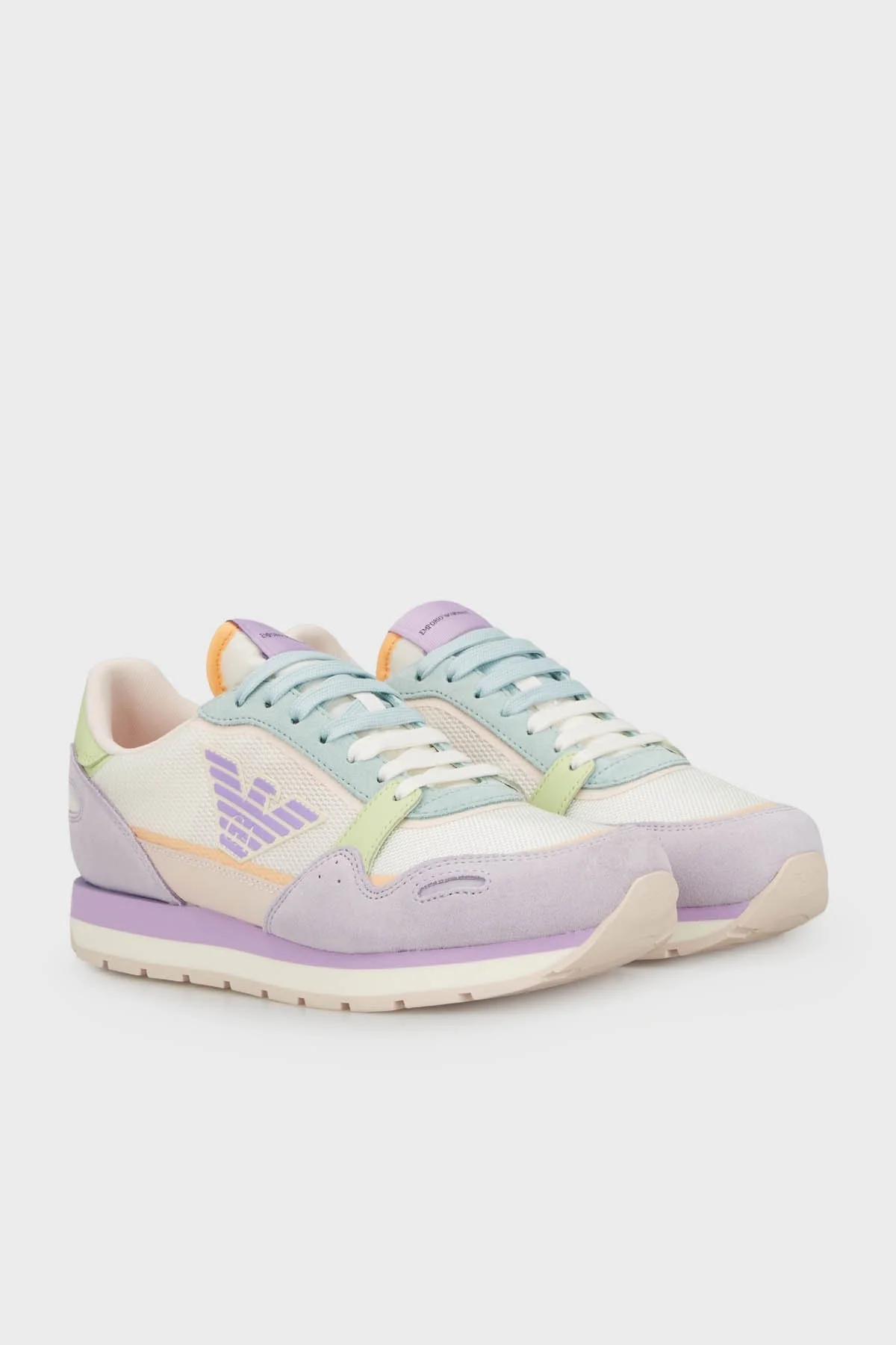Emporio Armani Logolu Sneaker Bayan Ayakkabı X3X058 XN730 C667 Beyaz-Lila - 3
