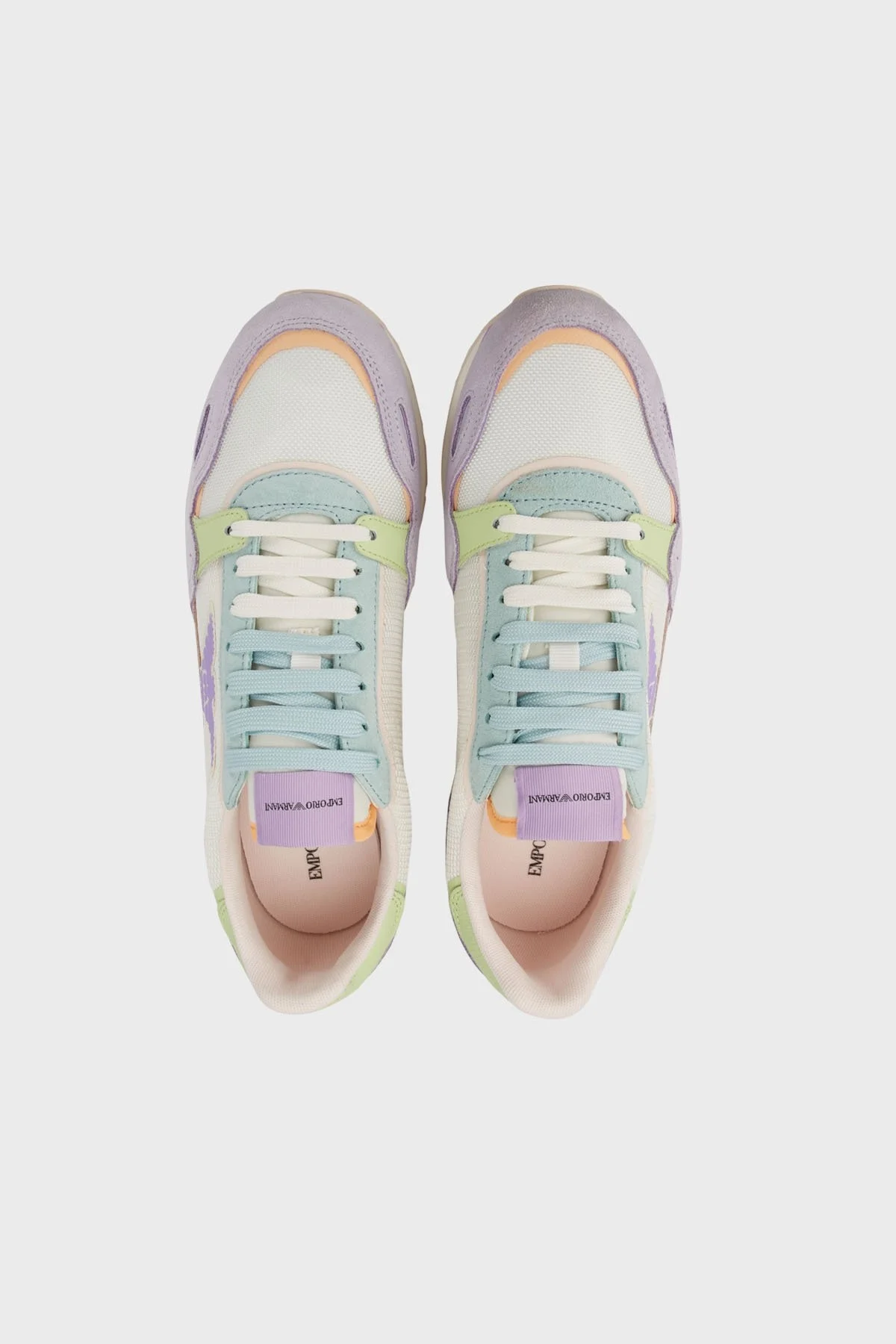 Emporio Armani Logolu Sneaker Bayan Ayakkabı X3X058 XN730 C667 Beyaz-Lila - 5
