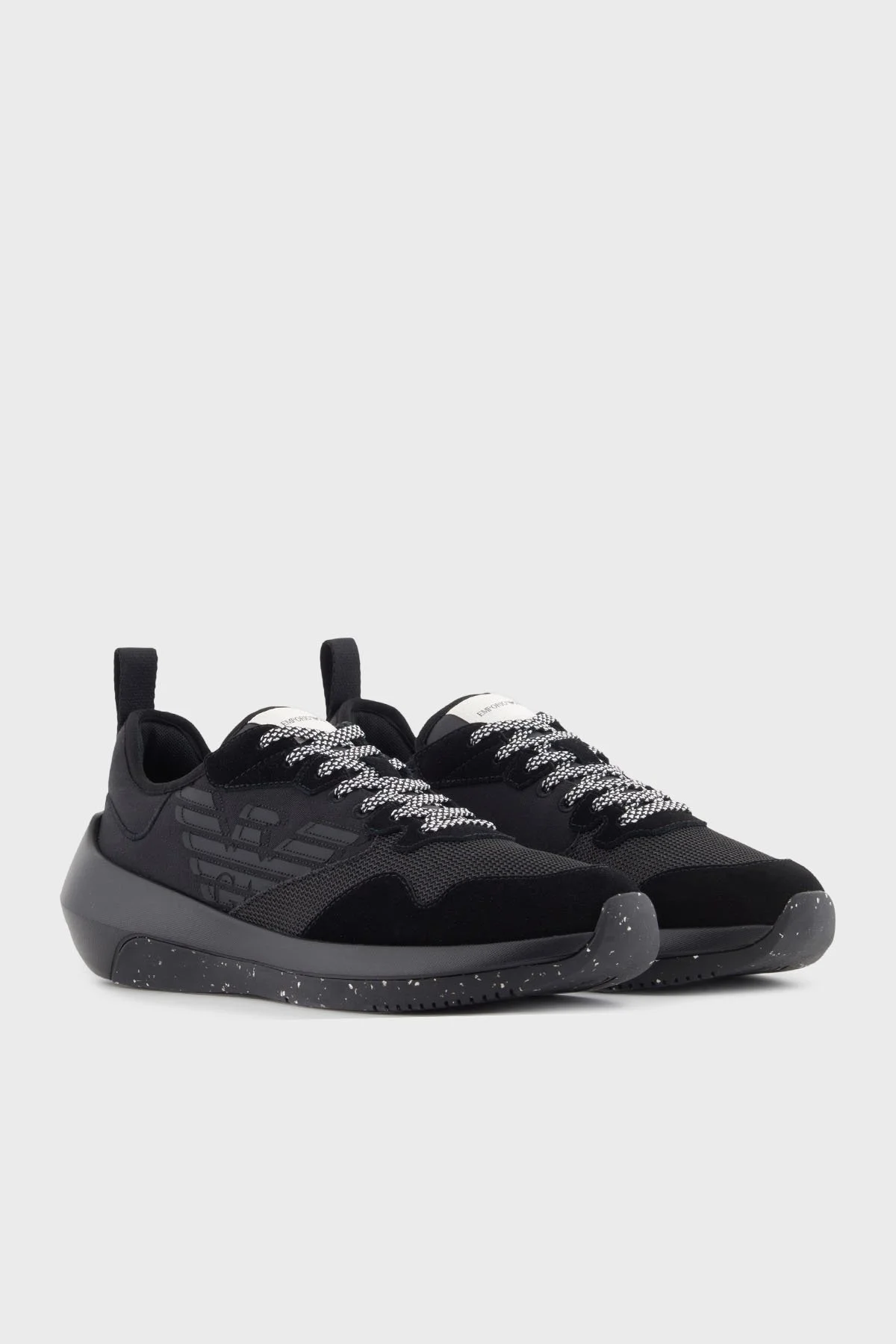 Emporio Armani Logolu Sneaker Erkek Ayakkabı EM003667 AF19533 UC001 SİYAH - 2