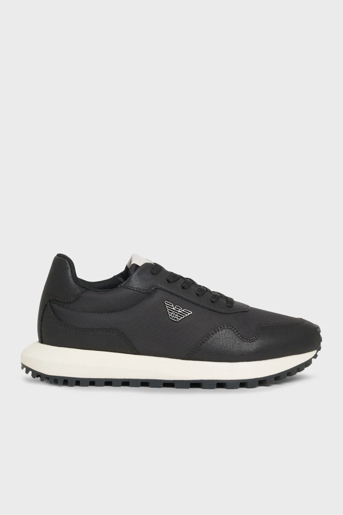 Emporio Armani Logolu Sneaker Erkek Ayakkabı EM003738 AF19532 M6302 KOYU KAHVE - 1