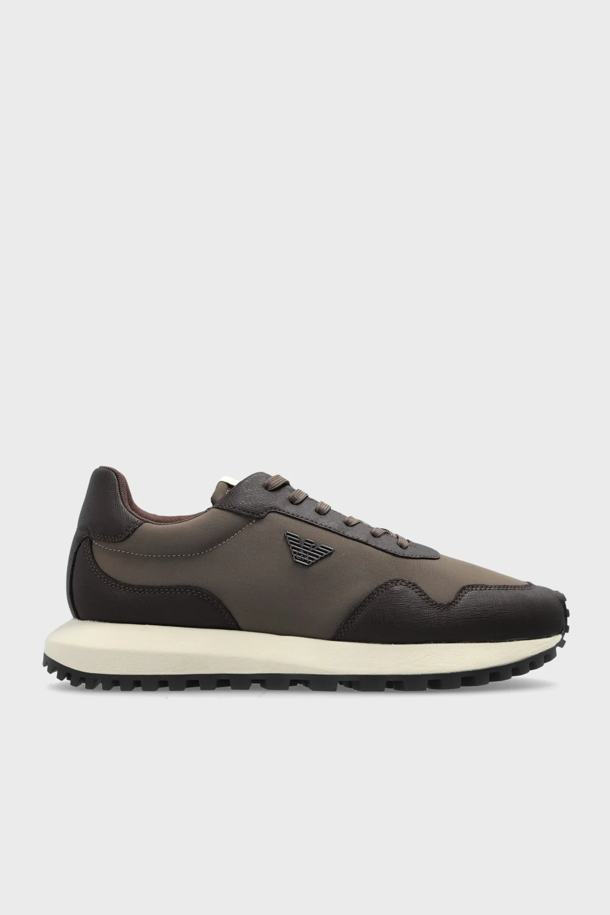 Emporio Armani Logolu Sneaker Erkek Ayakkabı EM003738 AF19532 M6492 Kahve - 1