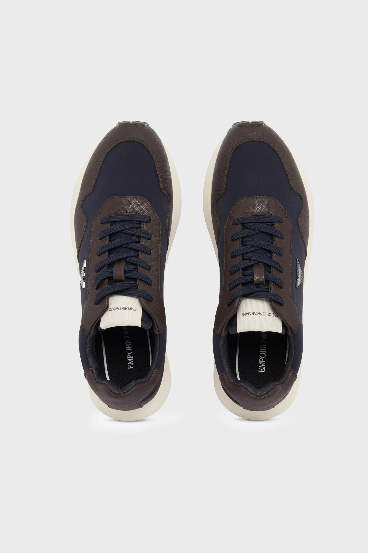 Emporio Armani Logolu Sneaker Erkek Ayakkabı EM003738 AF19532 M6494 Kahve-lacivert - 3