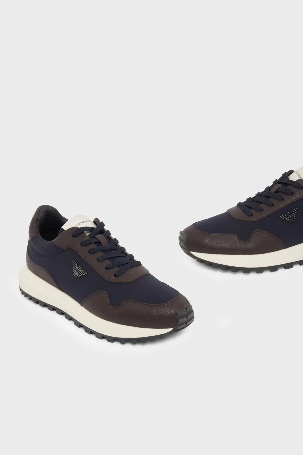Emporio Armani Logolu Sneaker Erkek Ayakkabı EM003738 AF19532 M6494 Kahve-lacivert - 5