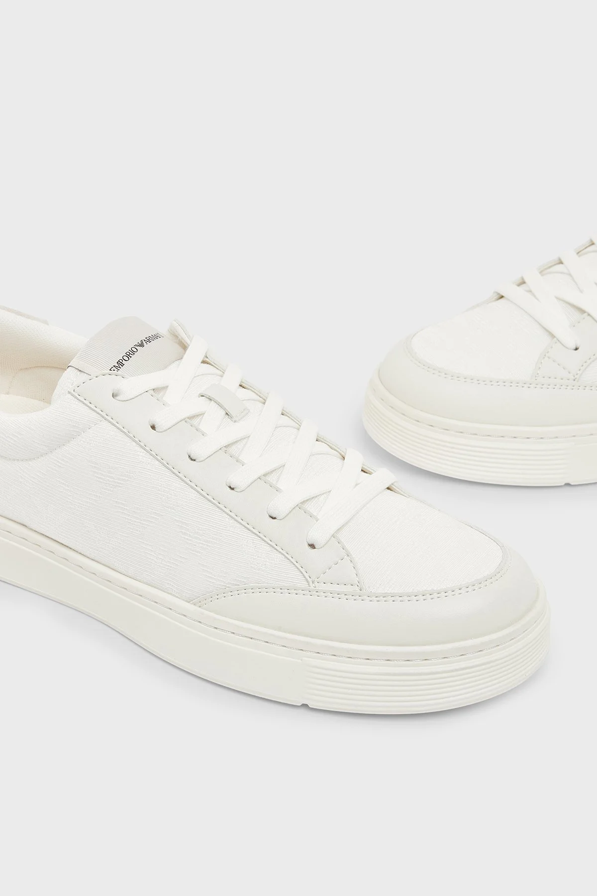 Emporio Armani Logolu Sneaker Erkek Ayakkabı EM004782 AF23199 M0172 Beyaz-Ekru - 5