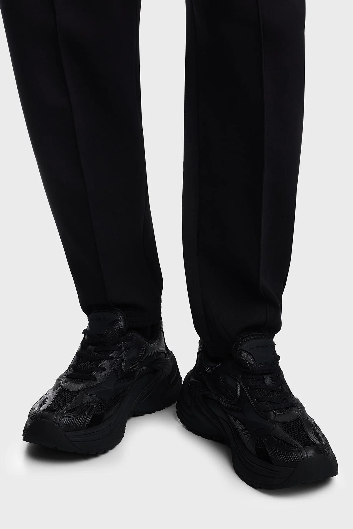 Emporio Armani Logolu Sneaker Erkek Ayakkabı EM004829 AF23185 MC419 SİYAH - 2