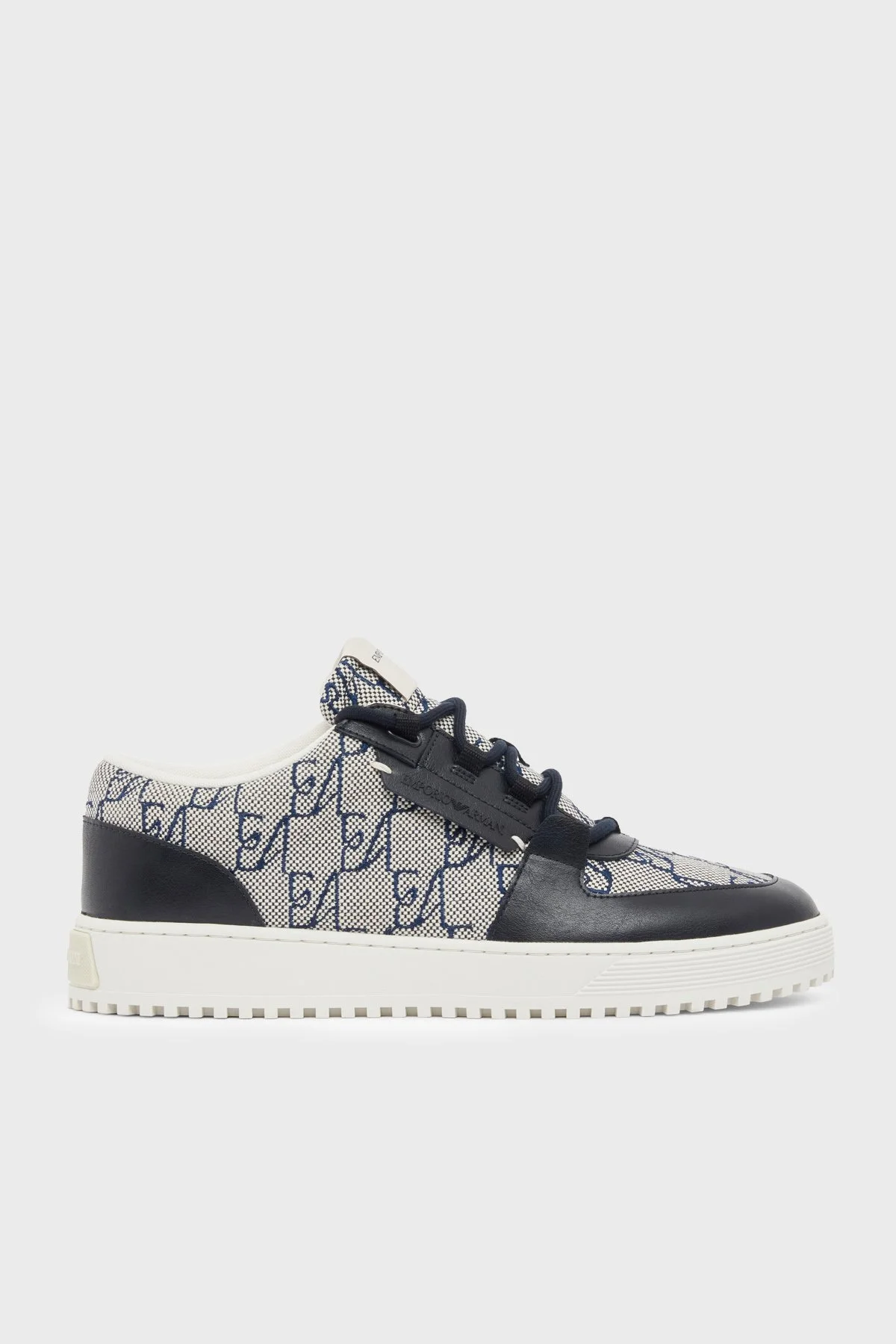 Emporio Armani Logolu Sneaker Erkek Ayakkabı EM007326 AF29506 MB659 Lacivert-bej - 1