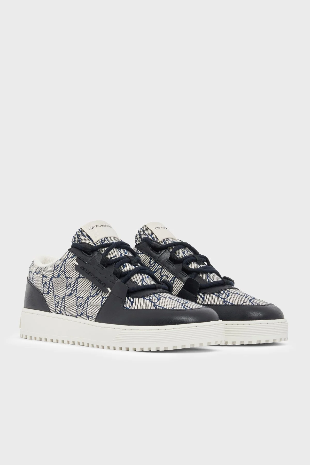 Emporio Armani Logolu Sneaker Erkek Ayakkabı EM007326 AF29506 MB659 Lacivert-bej - 3