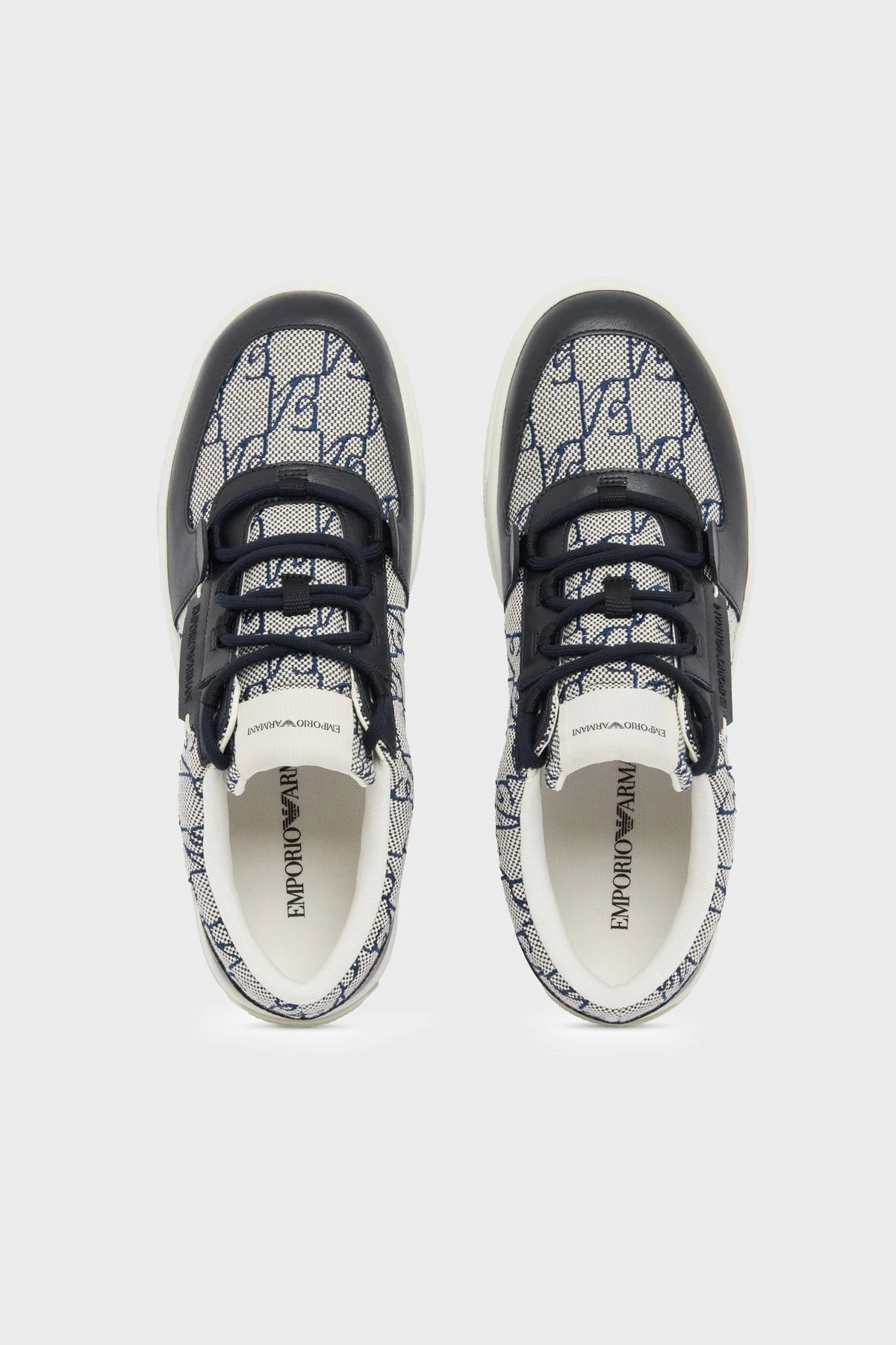 Emporio Armani Logolu Sneaker Erkek Ayakkabı EM007326 AF29506 MB659 Lacivert-bej - 4