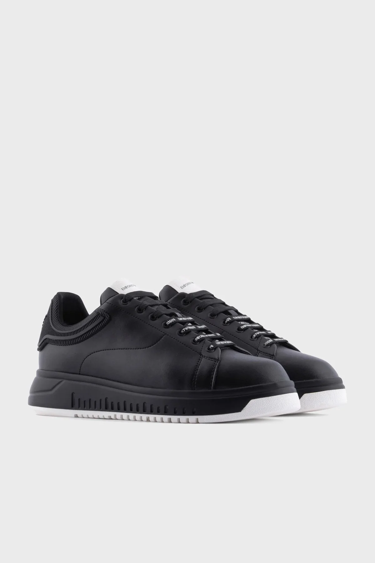 Emporio Armani Logolu Sneaker Erkek Ayakkabı X4X264 XN001 K001 SİYAH - 2