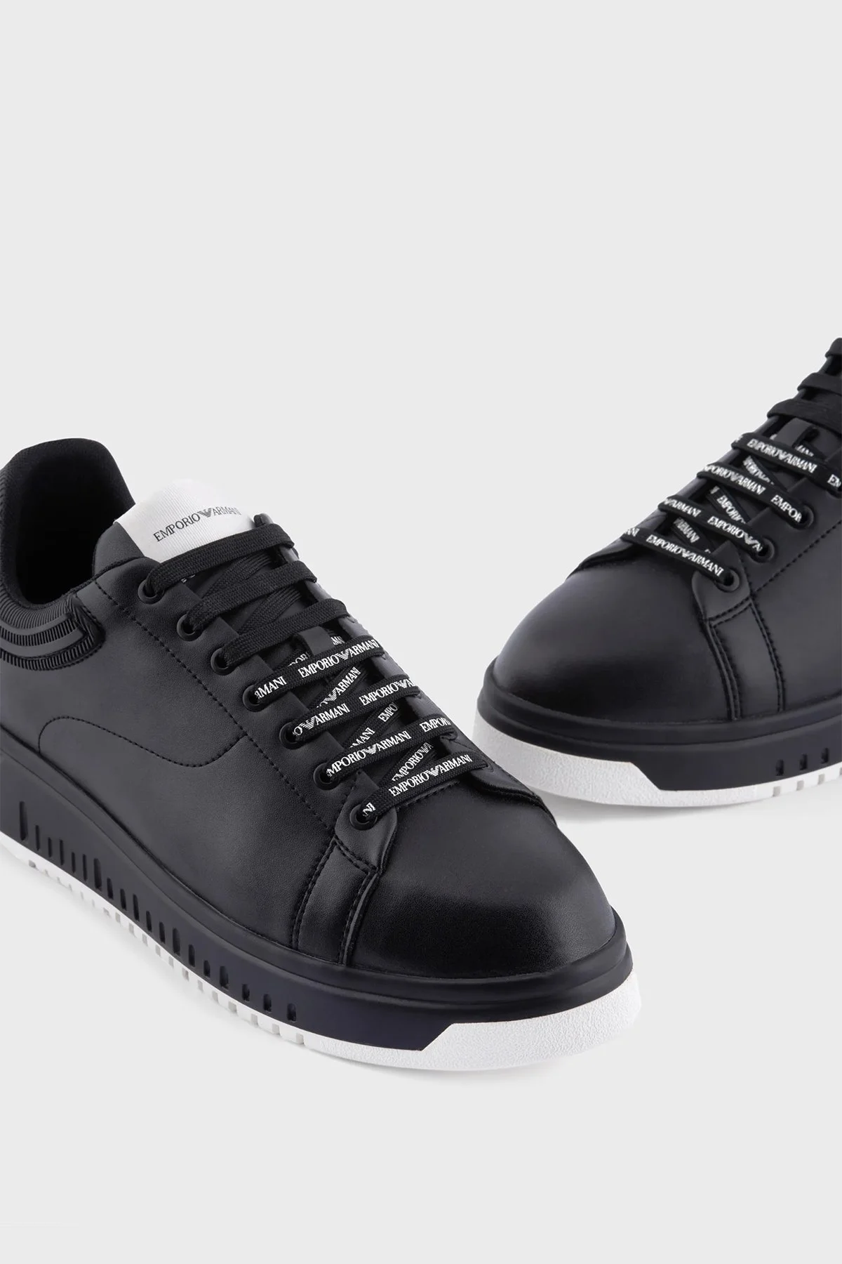 Emporio Armani Logolu Sneaker Erkek Ayakkabı X4X264 XN001 K001 SİYAH - 4