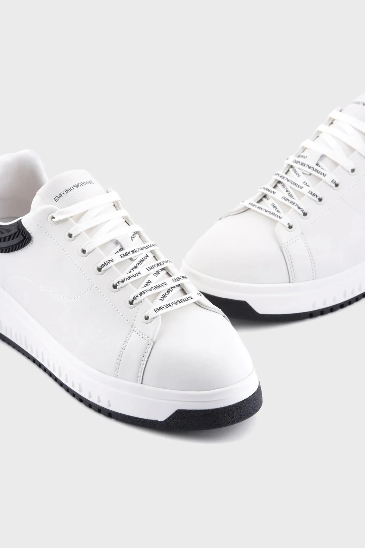 Emporio Armani Logolu Sneaker Erkek Ayakkabı X4X264 XN001 N480 BEYAZ-SİYAH - 4