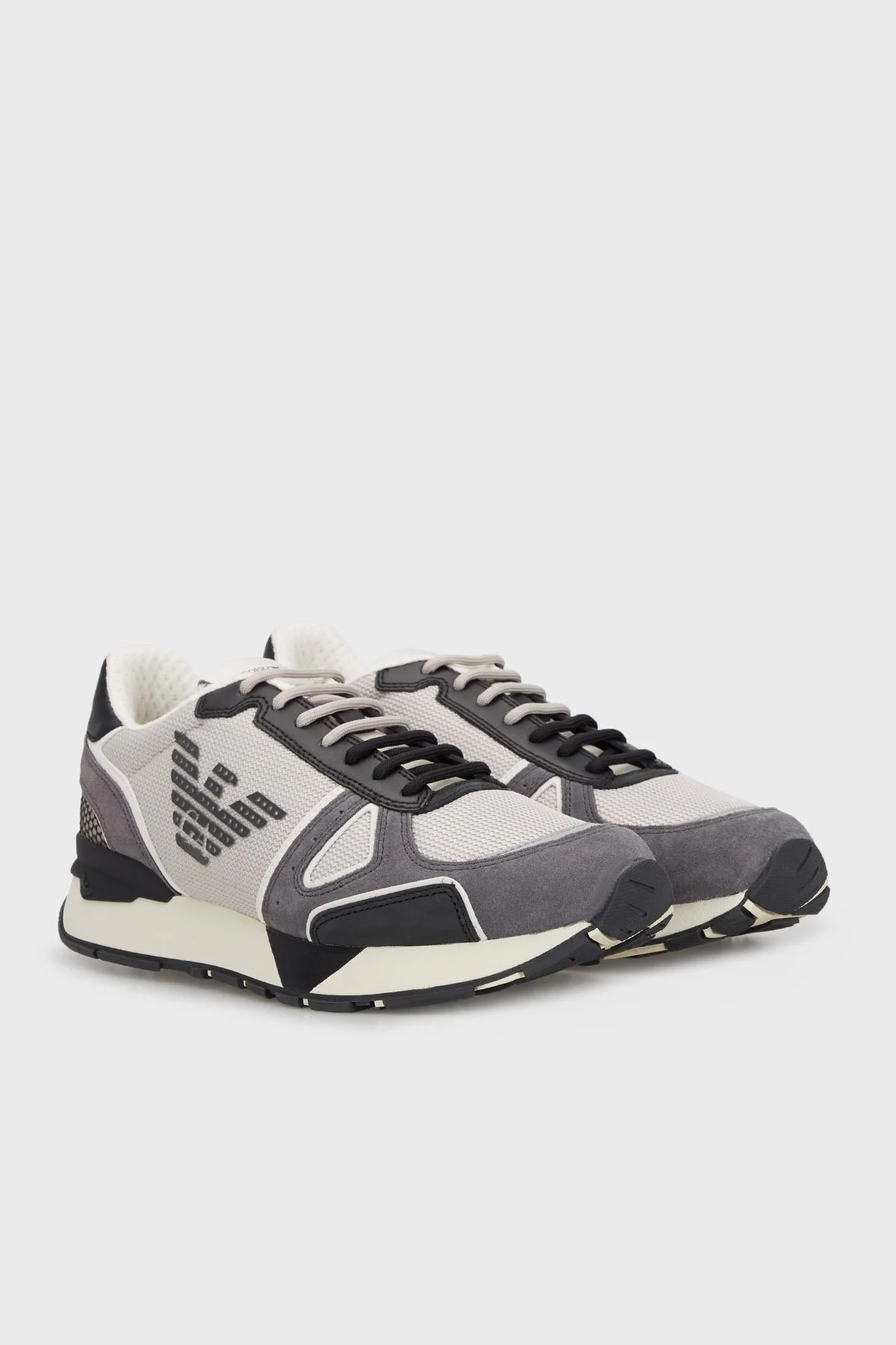 Emporio Armani Logolu Sneaker Erkek Ayakkabı X4X289 XM499 S713 BEJ-GRİ - 8