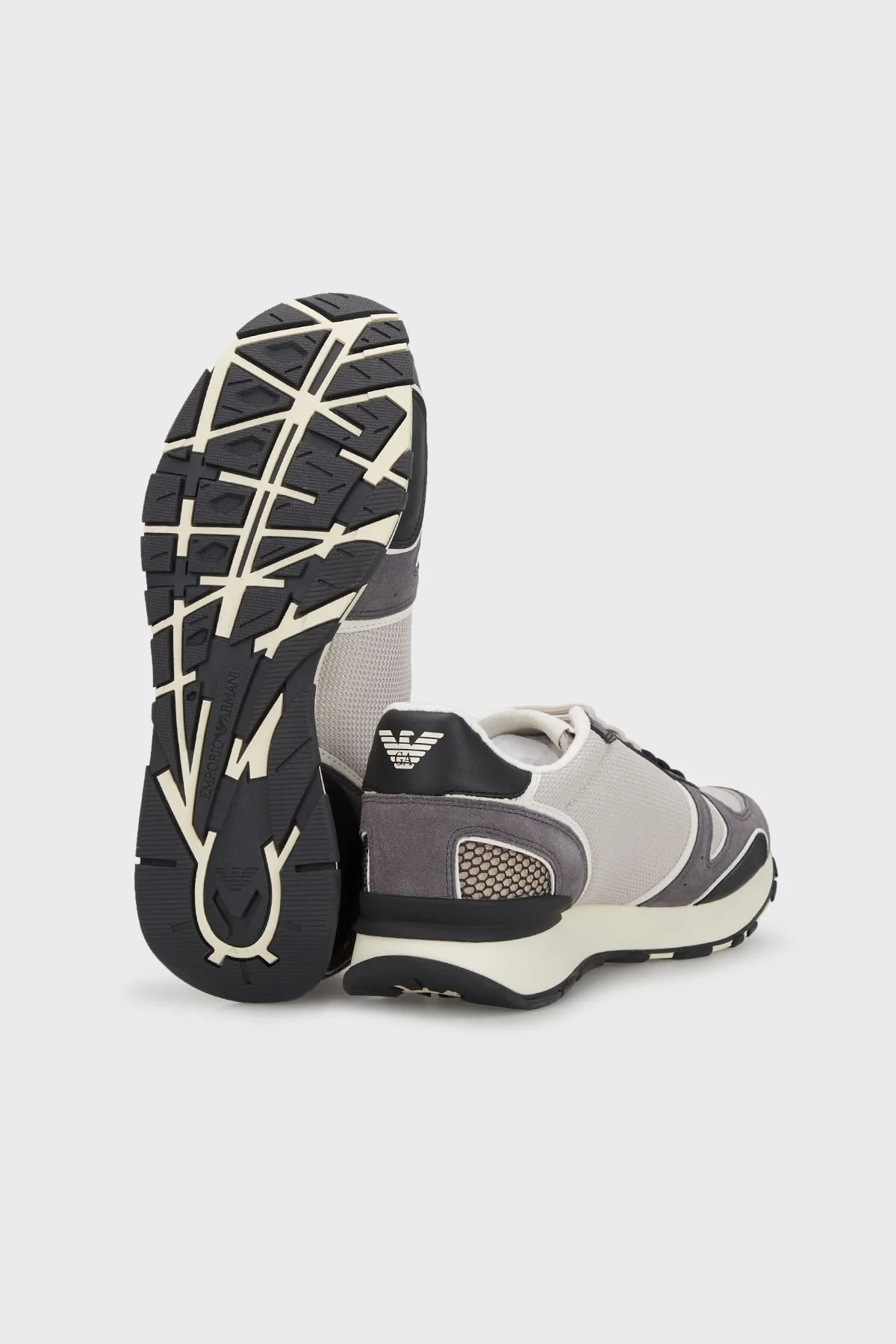 Emporio Armani Logolu Sneaker Erkek Ayakkabı X4X289 XM499 S713 BEJ-GRİ - 9