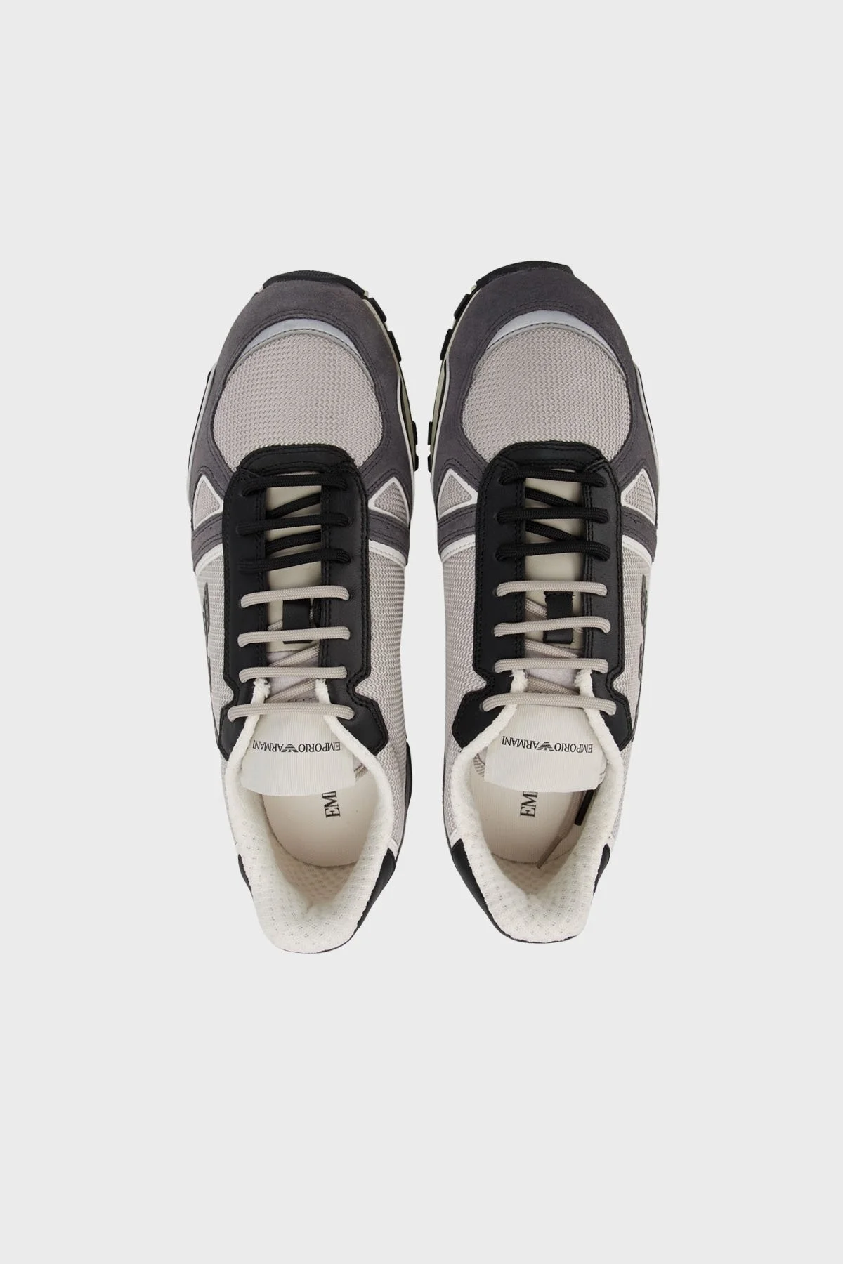 Emporio Armani Logolu Sneaker Erkek Ayakkabı X4X289 XM499 S713 BEJ-GRİ - 10